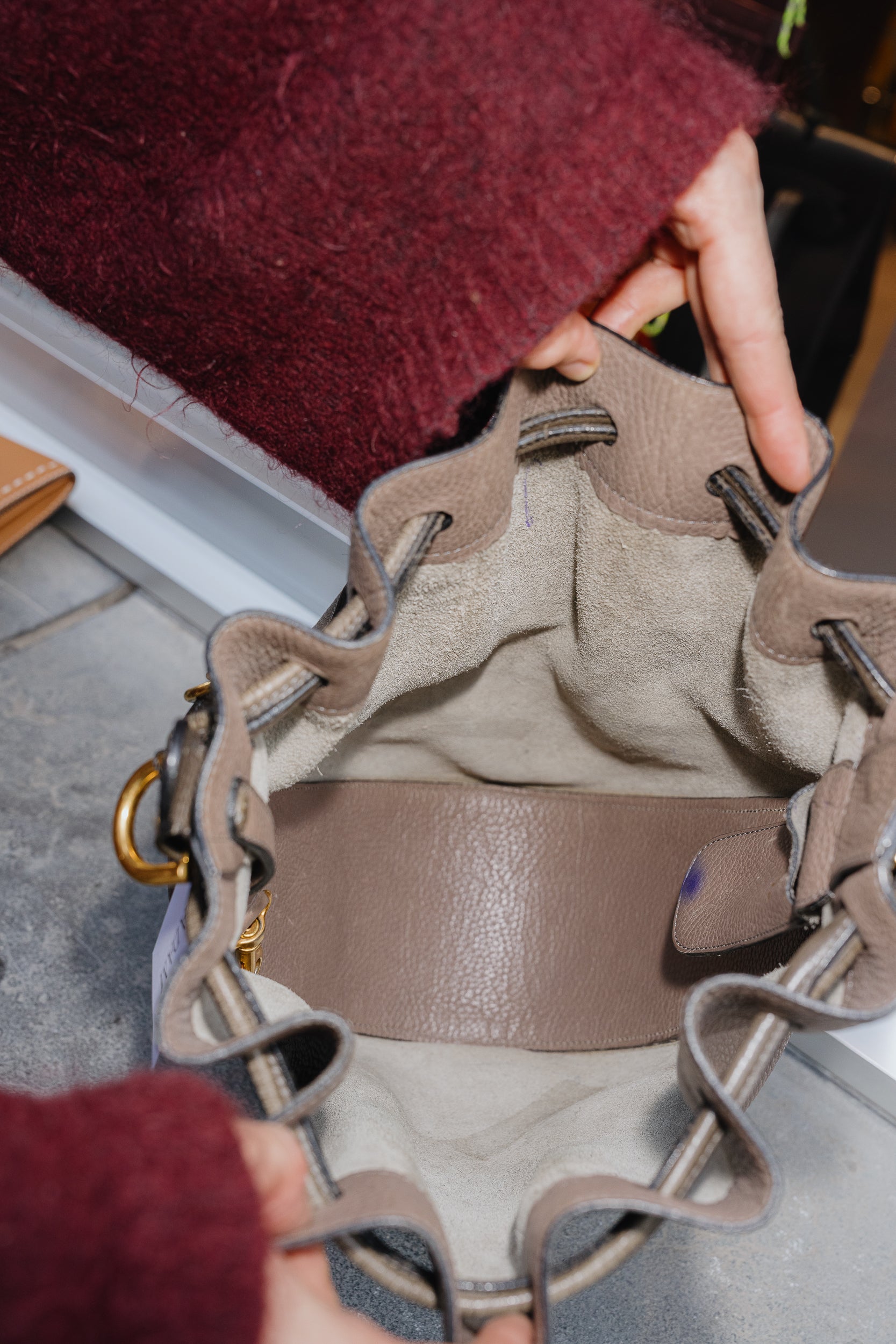 Delvaux Taupe Tabarin MM