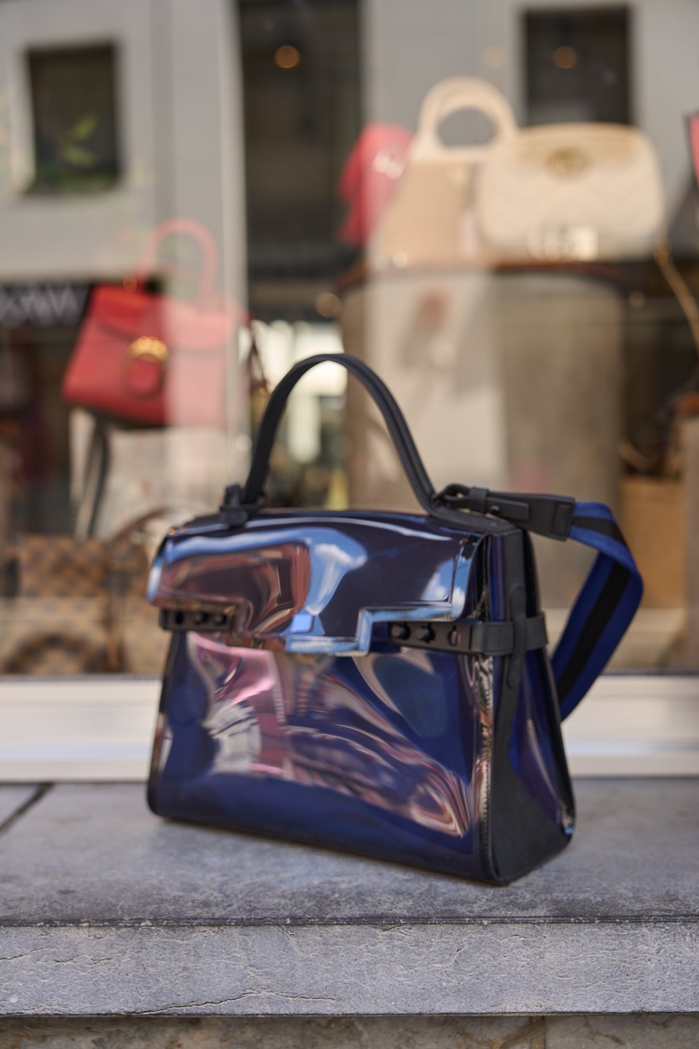 Delvaux Tempête Dark Night Vinyl Bag