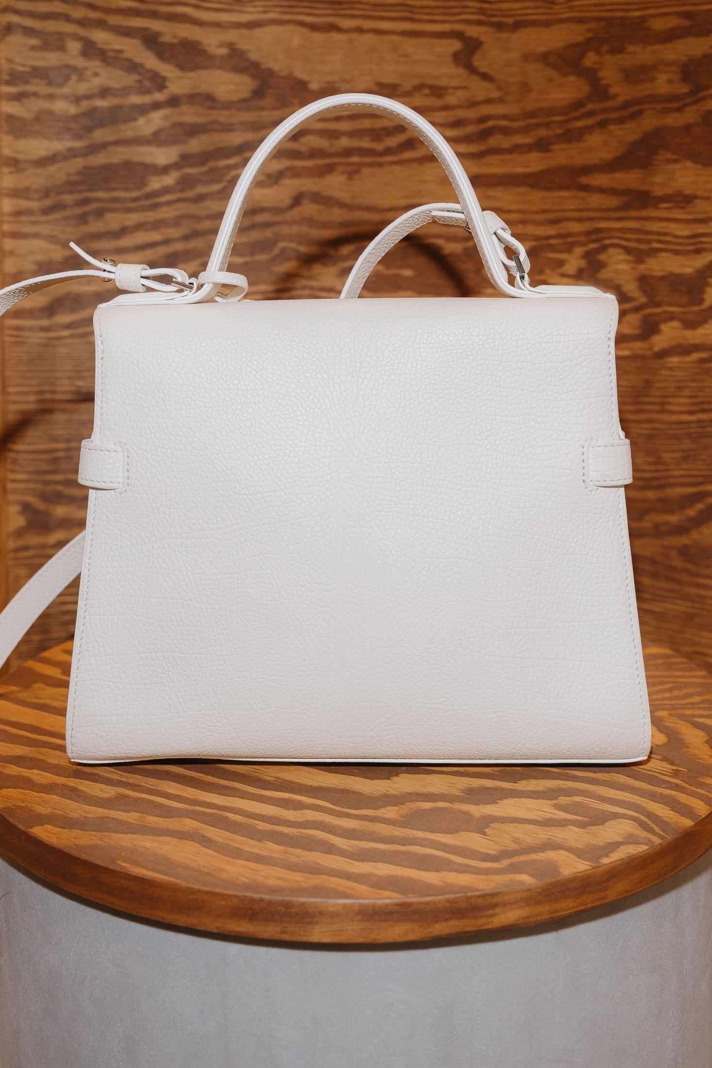 Delvaux Tempête MM Frame in Crispy Calf White