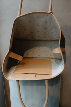 Delvaux Toile D & Leather Cabas Shoppe