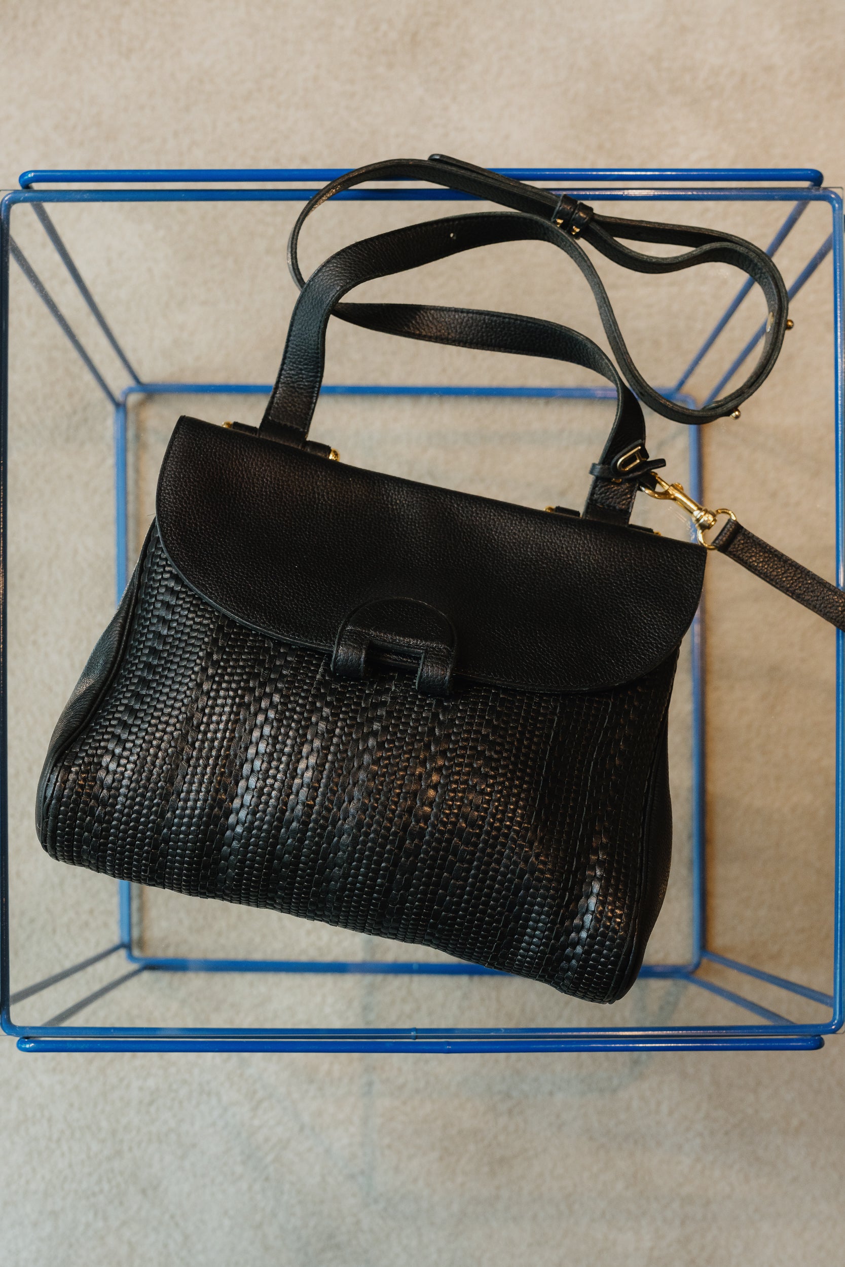 Delvaux Toile de Cuir Black Crossbody Bag