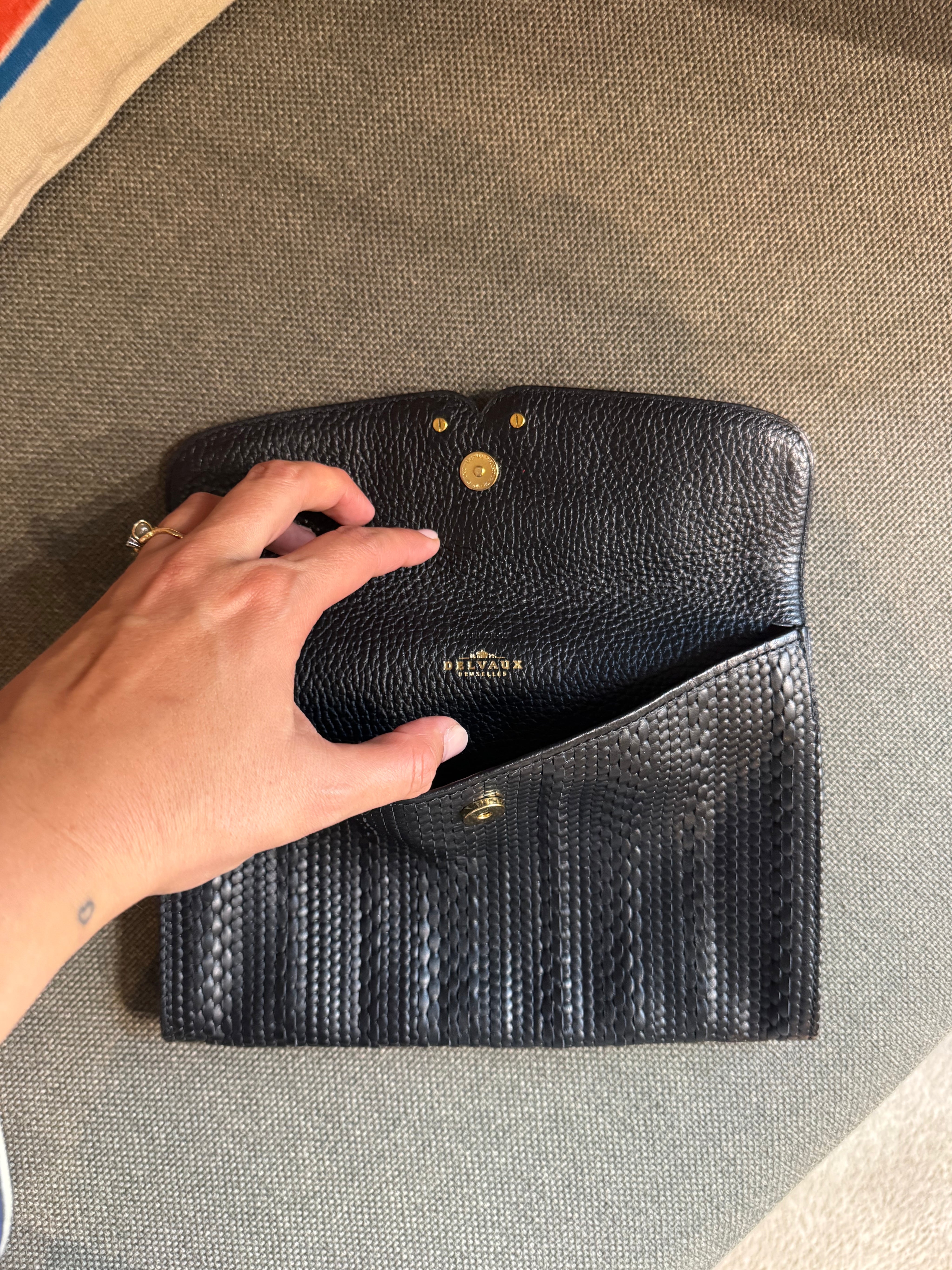 Delvaux Tressé Clutch