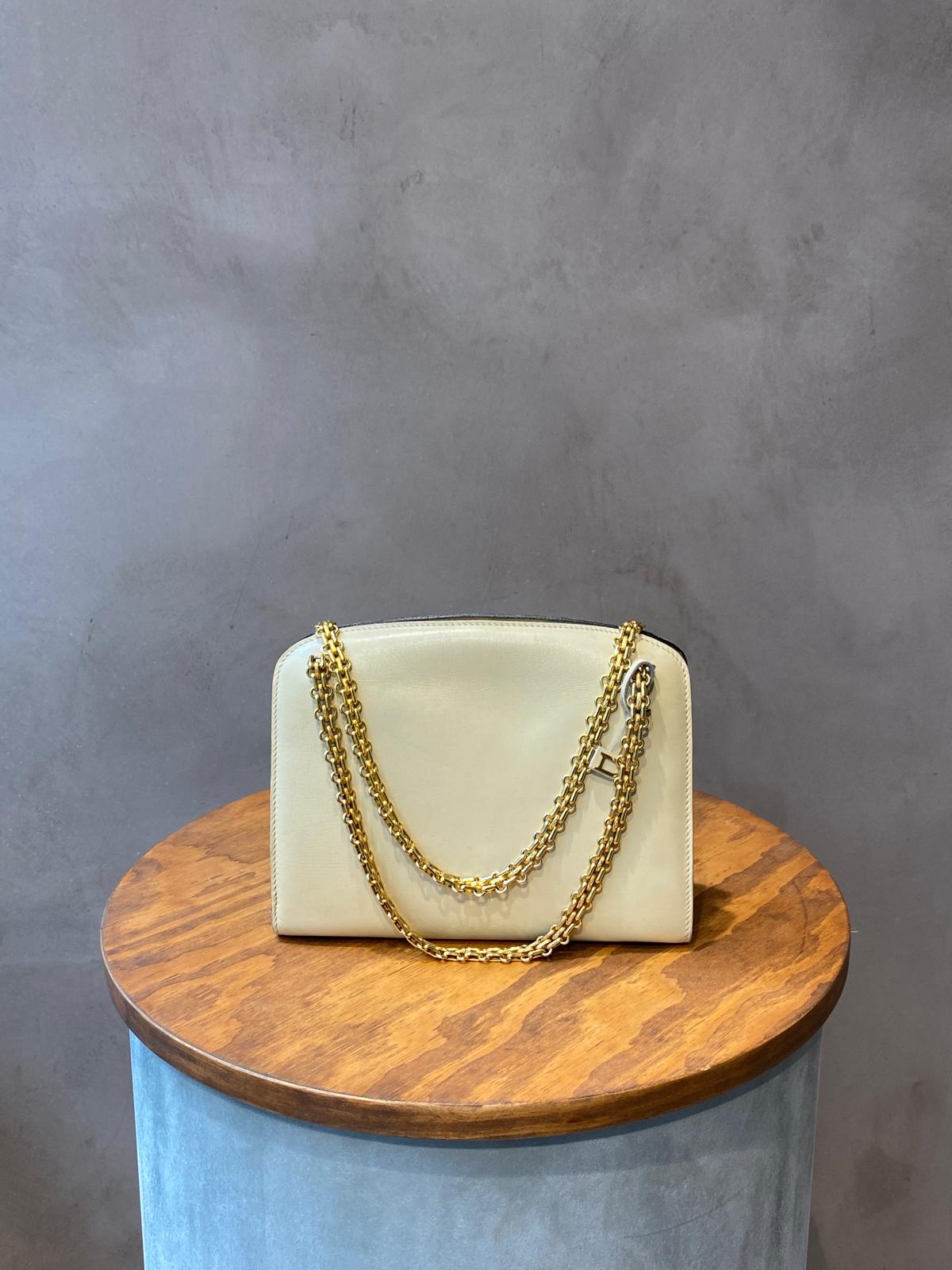 Delvaux Vintage Beige Chain Bag