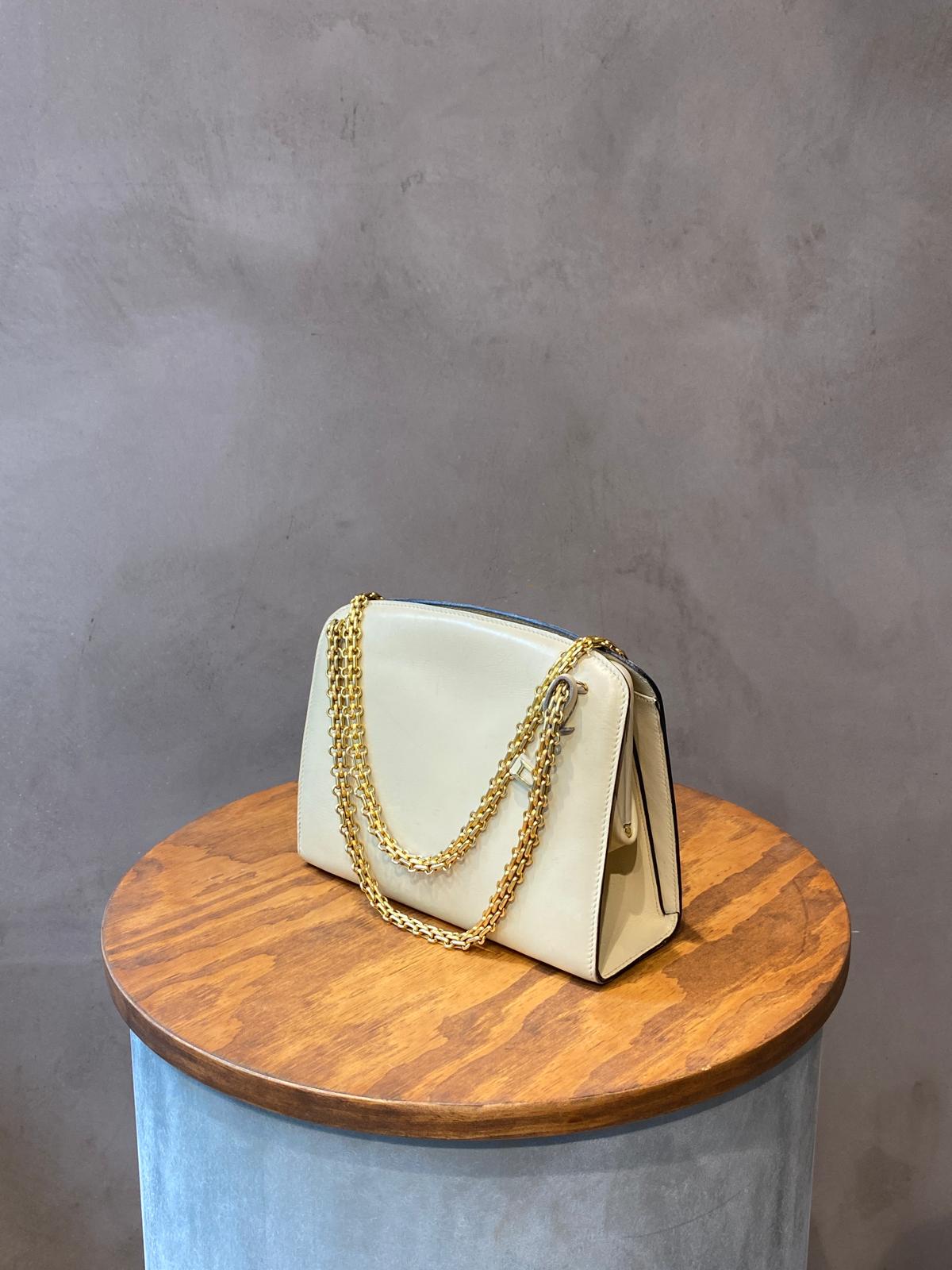 Delvaux Vintage Beige Chain Bag