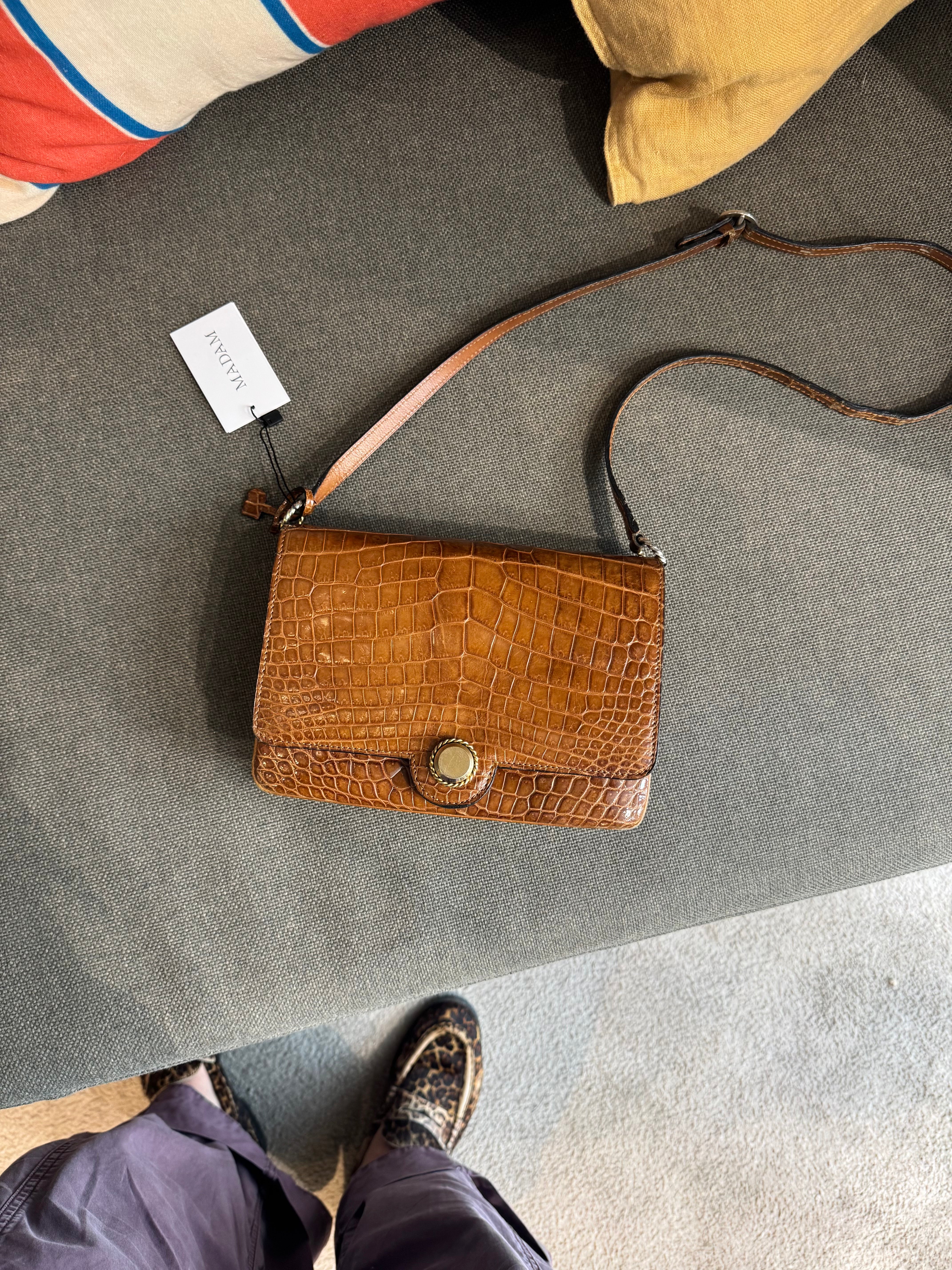 Delvaux Vintage Croco Shoulder Bag