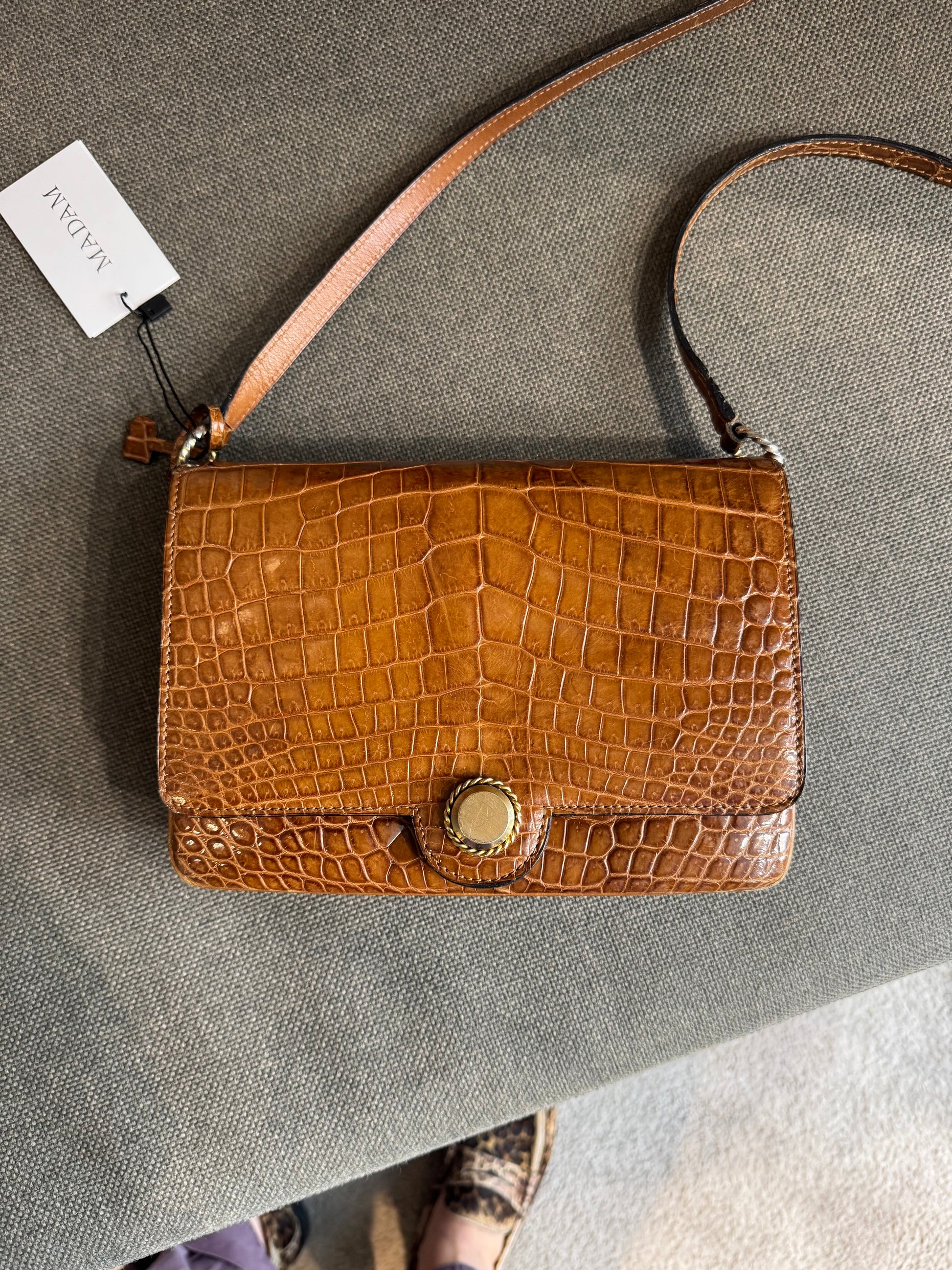 Delvaux Vintage Croco Shoulder Bag
