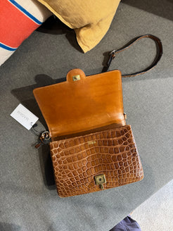Delvaux Vintage Croco Shoulder Bag