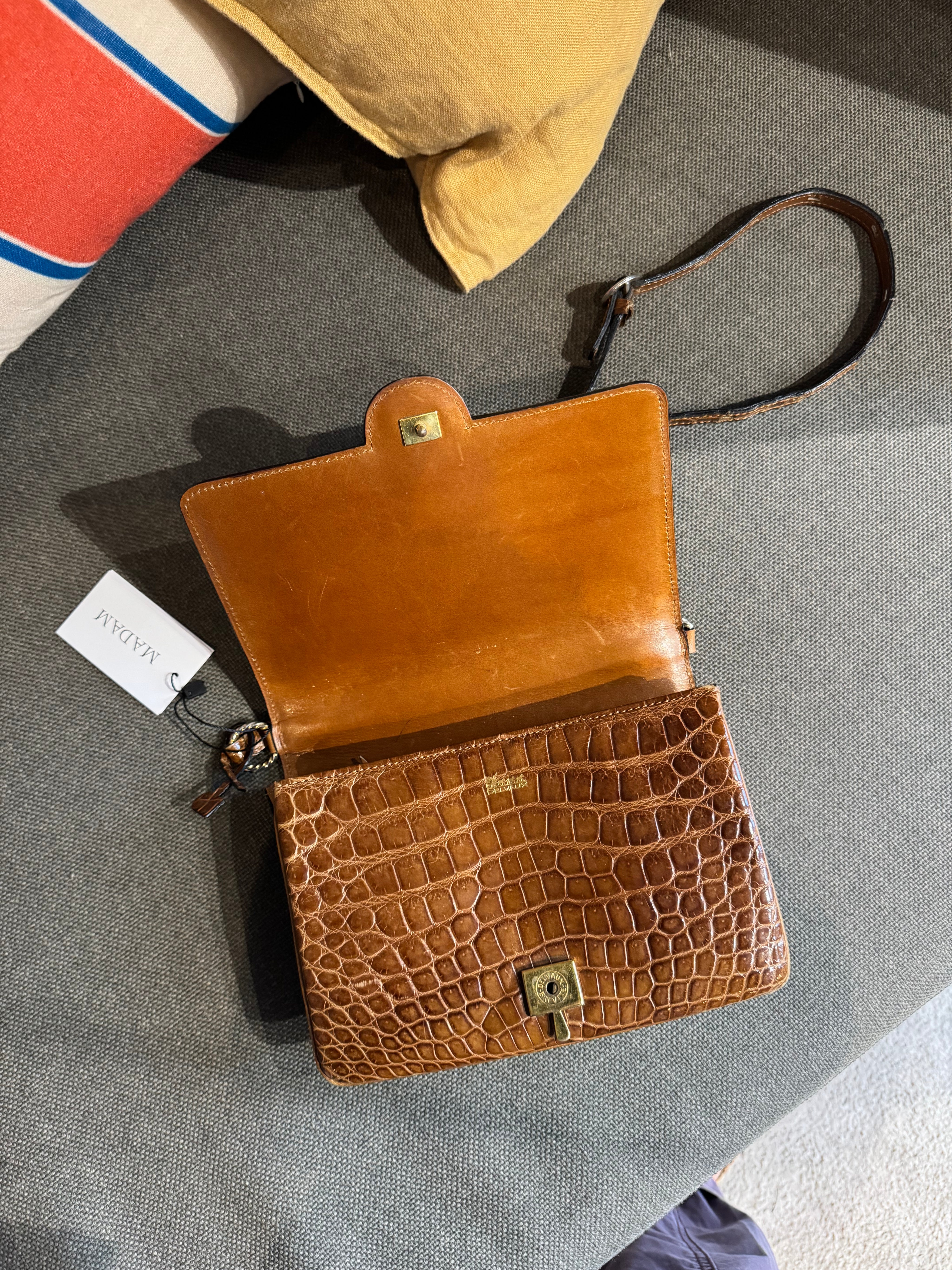 Delvaux Vintage Croco Shoulder Bag
