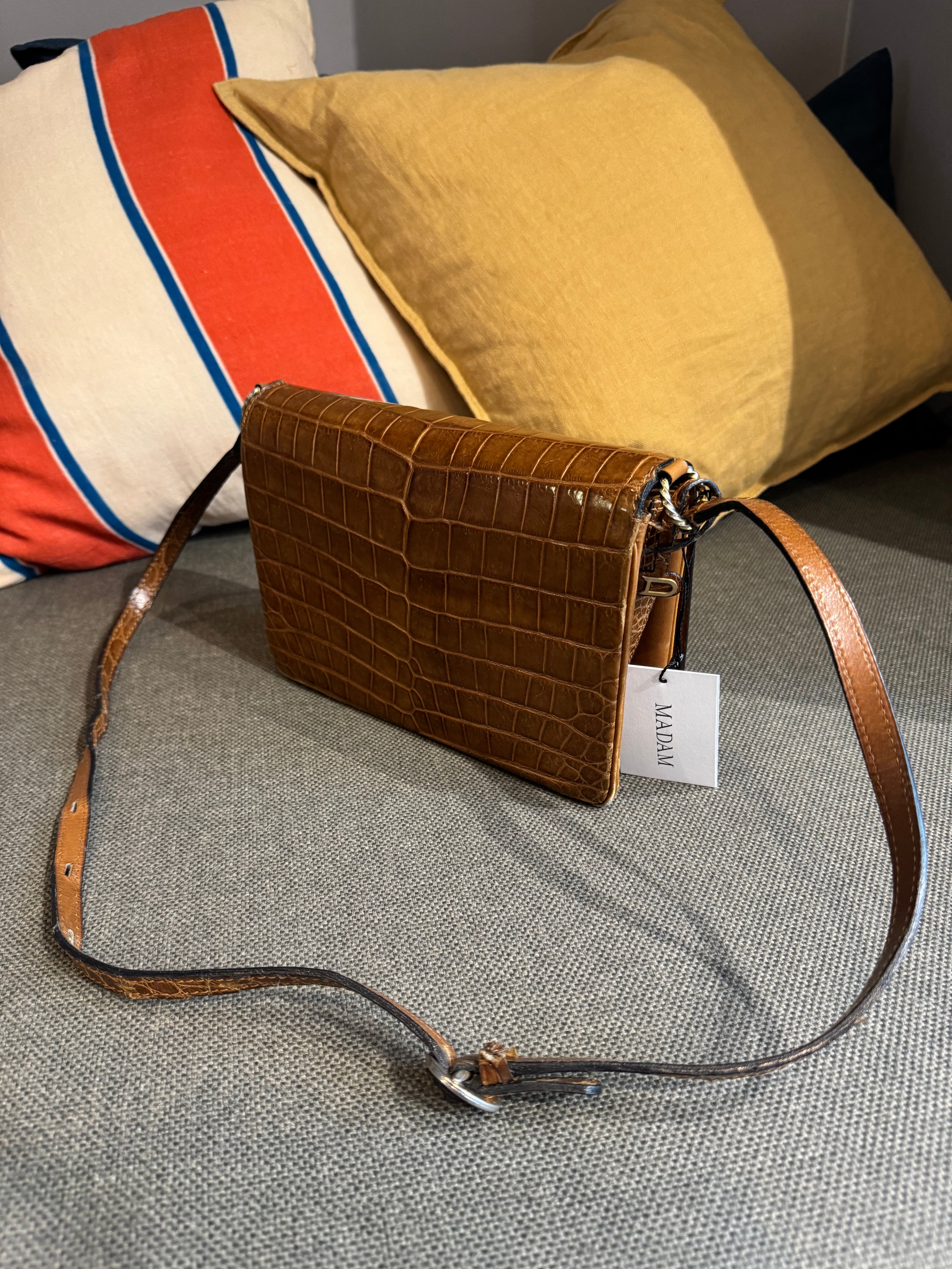 Delvaux Vintage Croco Shoulder Bag
