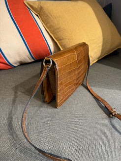 Delvaux Vintage Croco Shoulder Bag