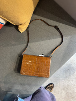 Delvaux Vintage Croco Shoulder Bag