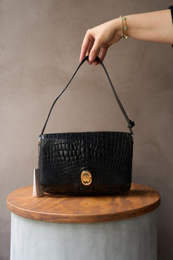 Delvaux Vintage Croco top handle bag