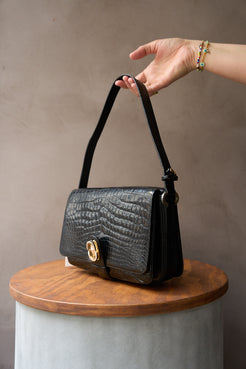 Delvaux Vintage Croco top handle bag