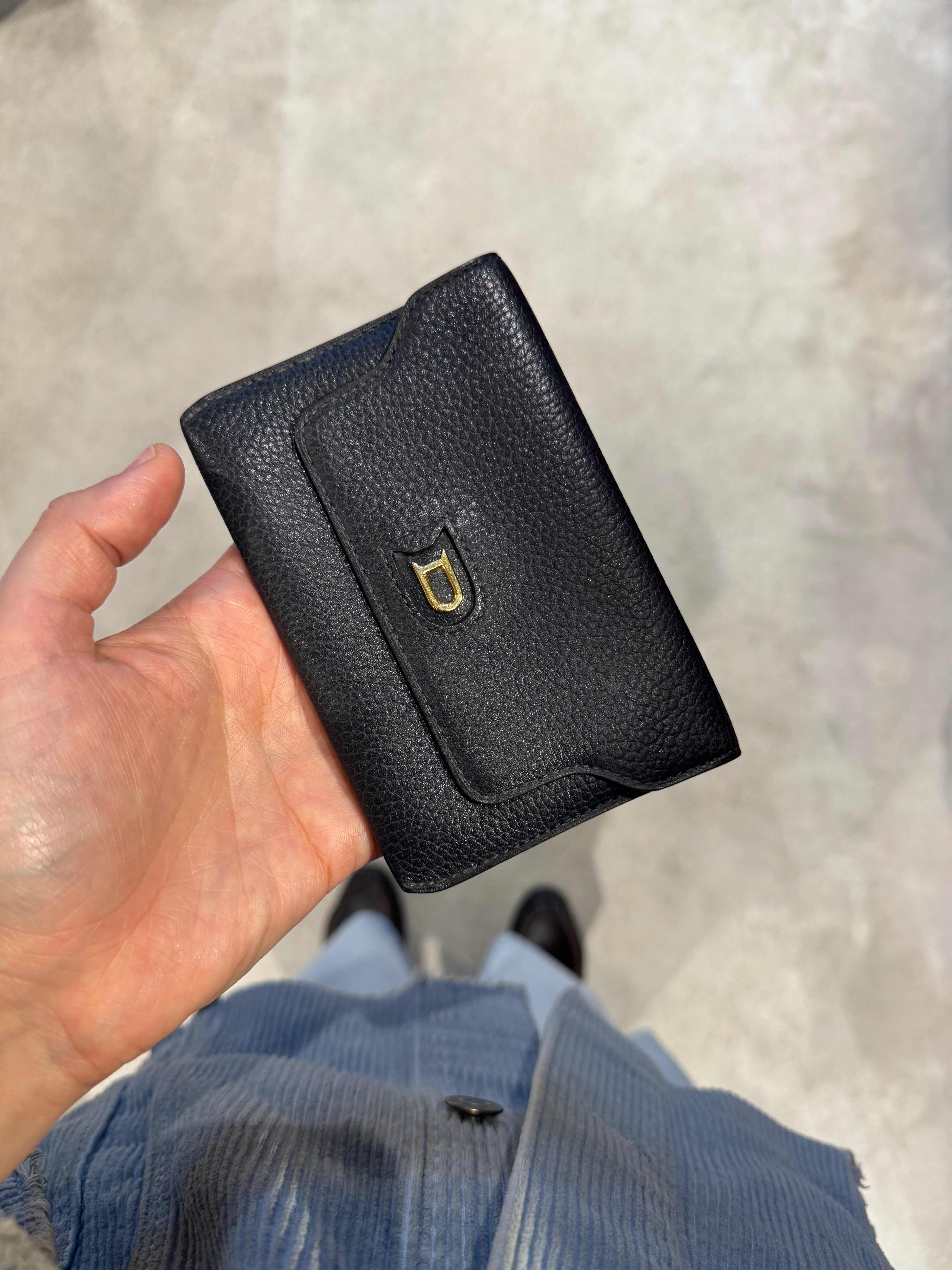 Delvaux Vintage Dark Blue Coin Wallet