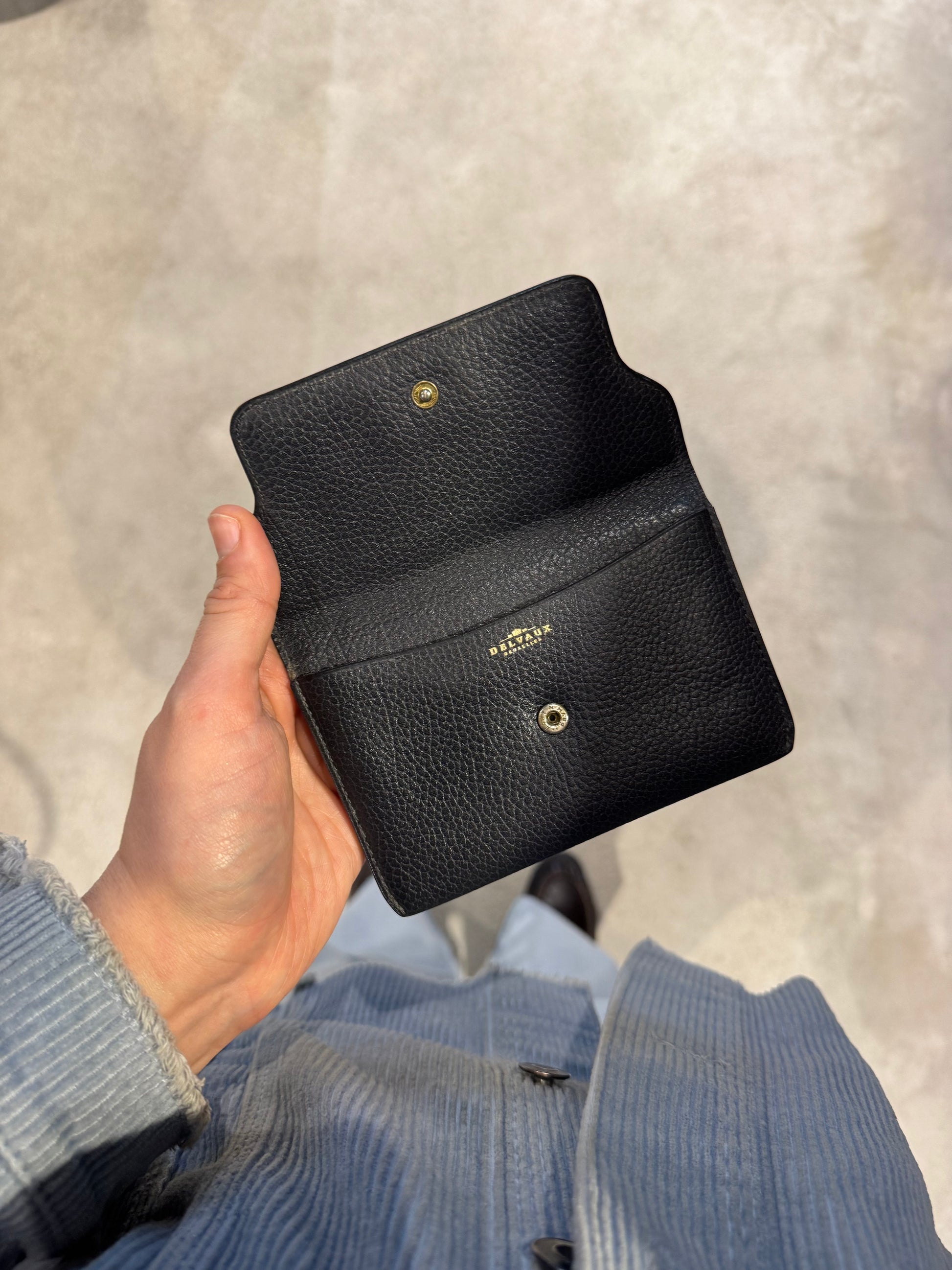 Delvaux Vintage Dark Blue Coin Wallet