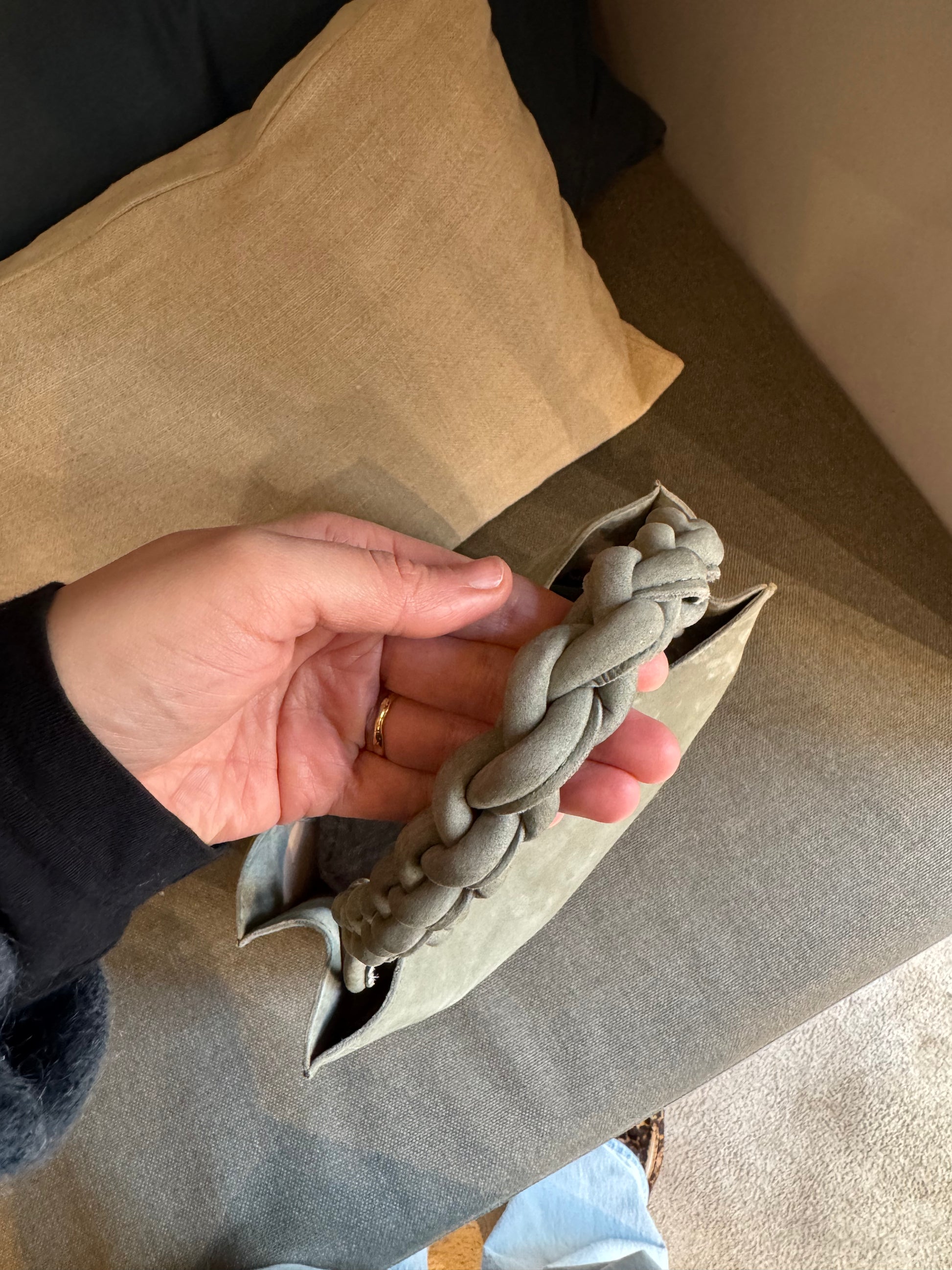 Delvaux Water Green Buffalo Leather Bag