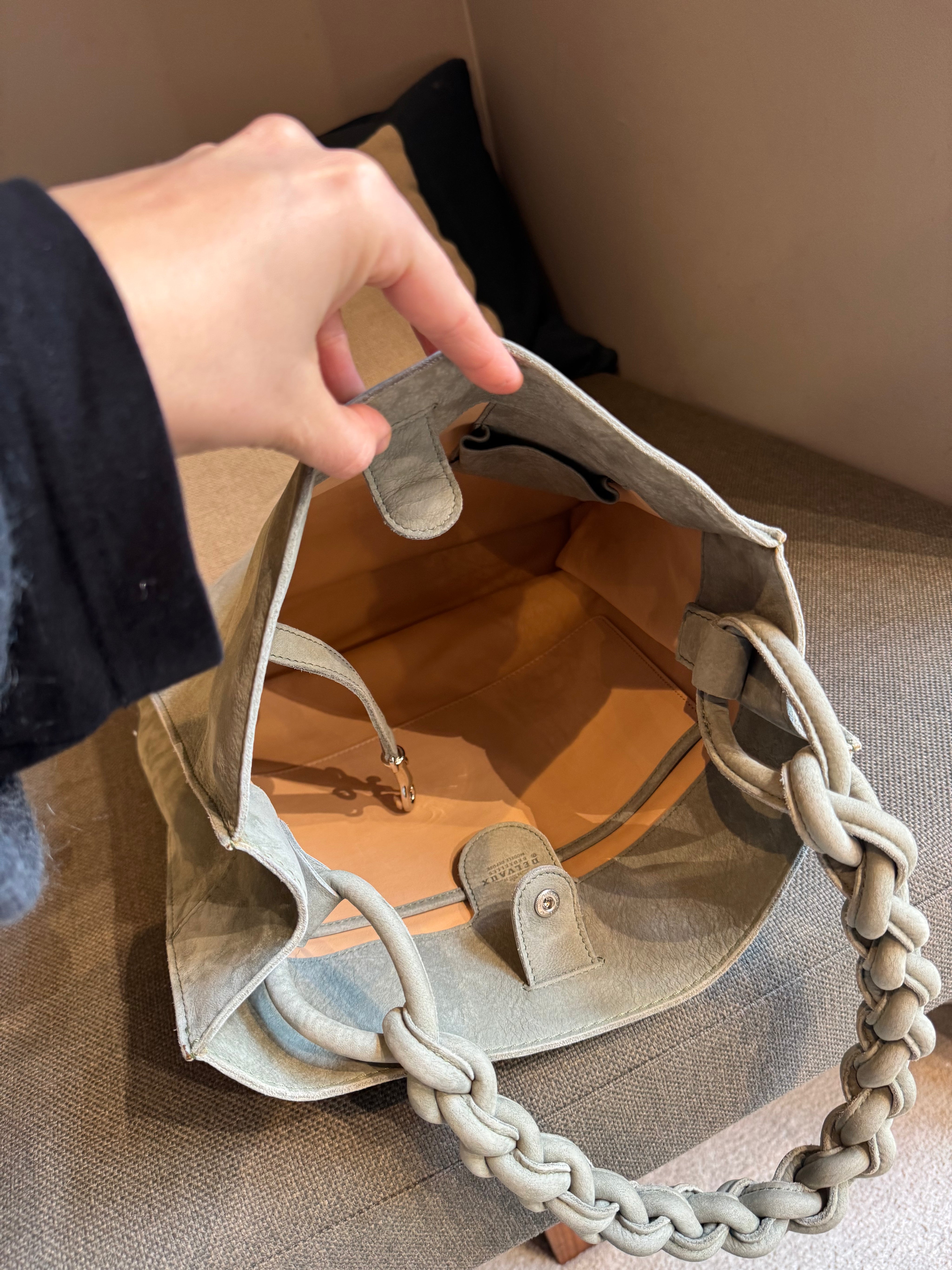 Delvaux Water Green Buffalo Leather Bag
