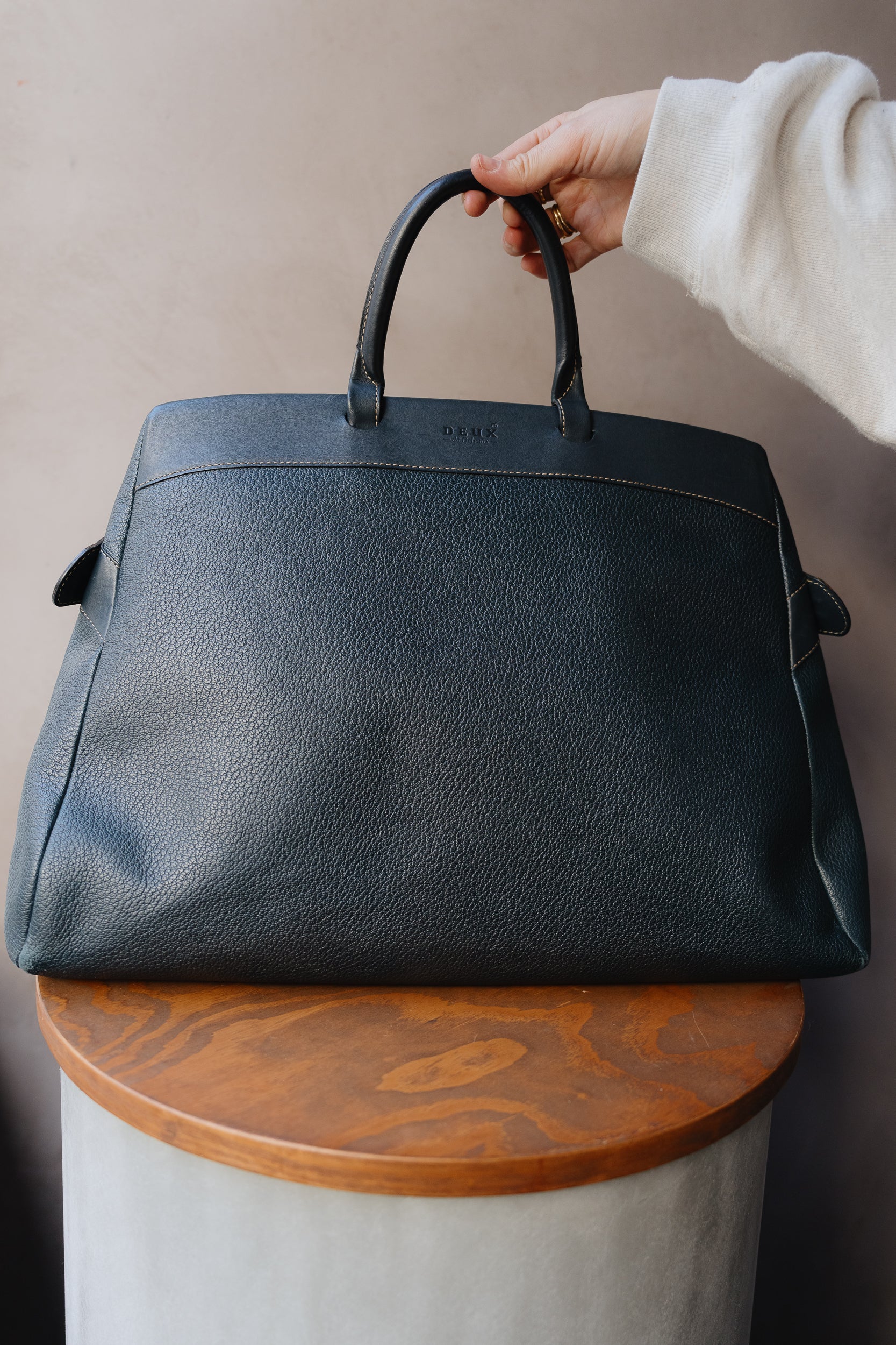 Deux de Delvaux Blue Tote Bag