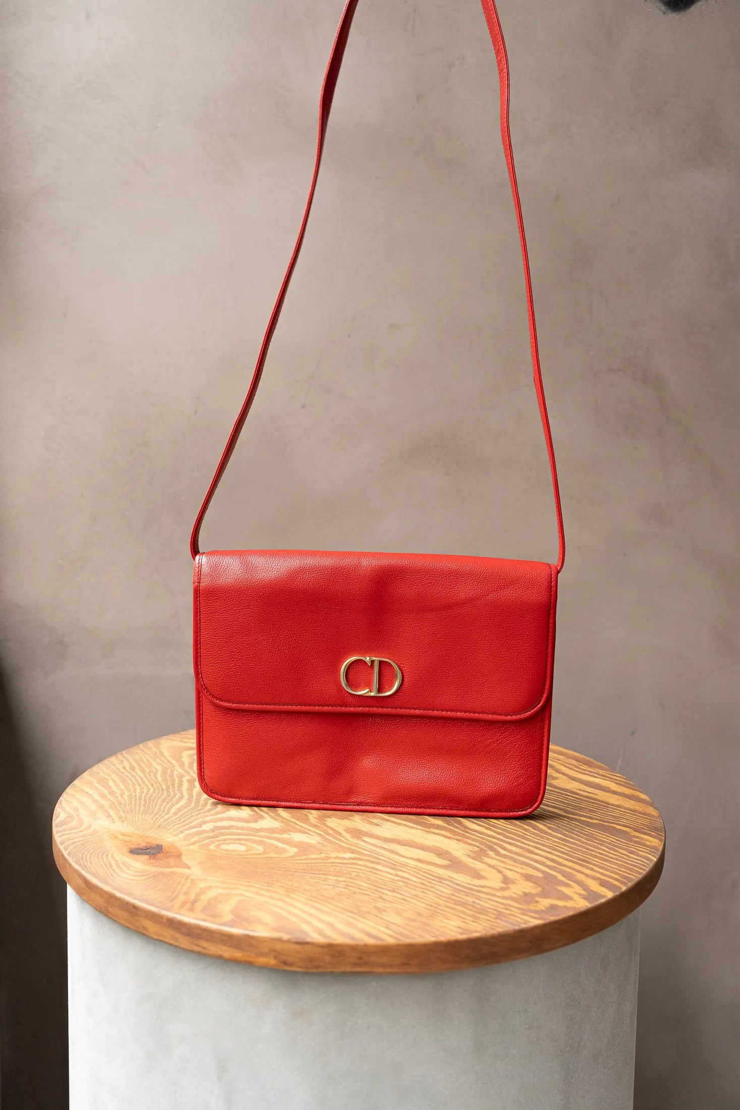 Dior Vintage Bright Red Shoulder Bag