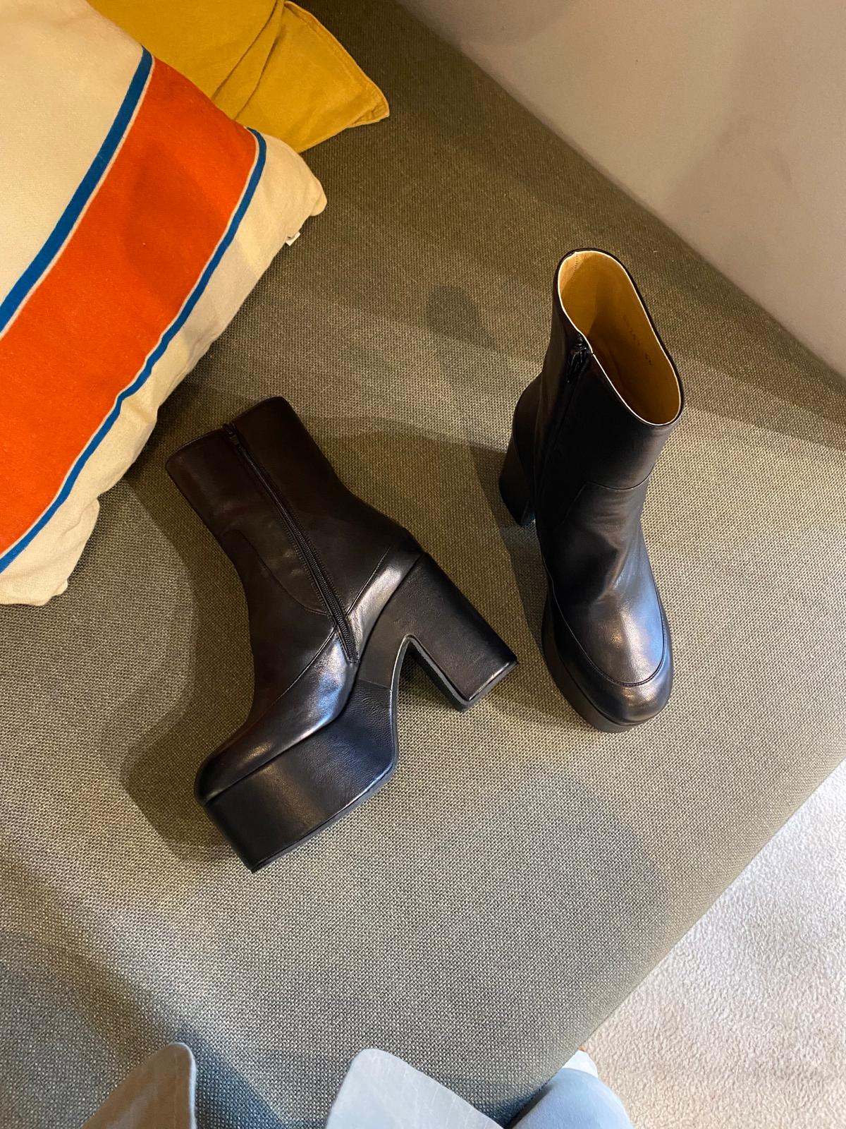 Dries Van Noten Leather platform ankle boots