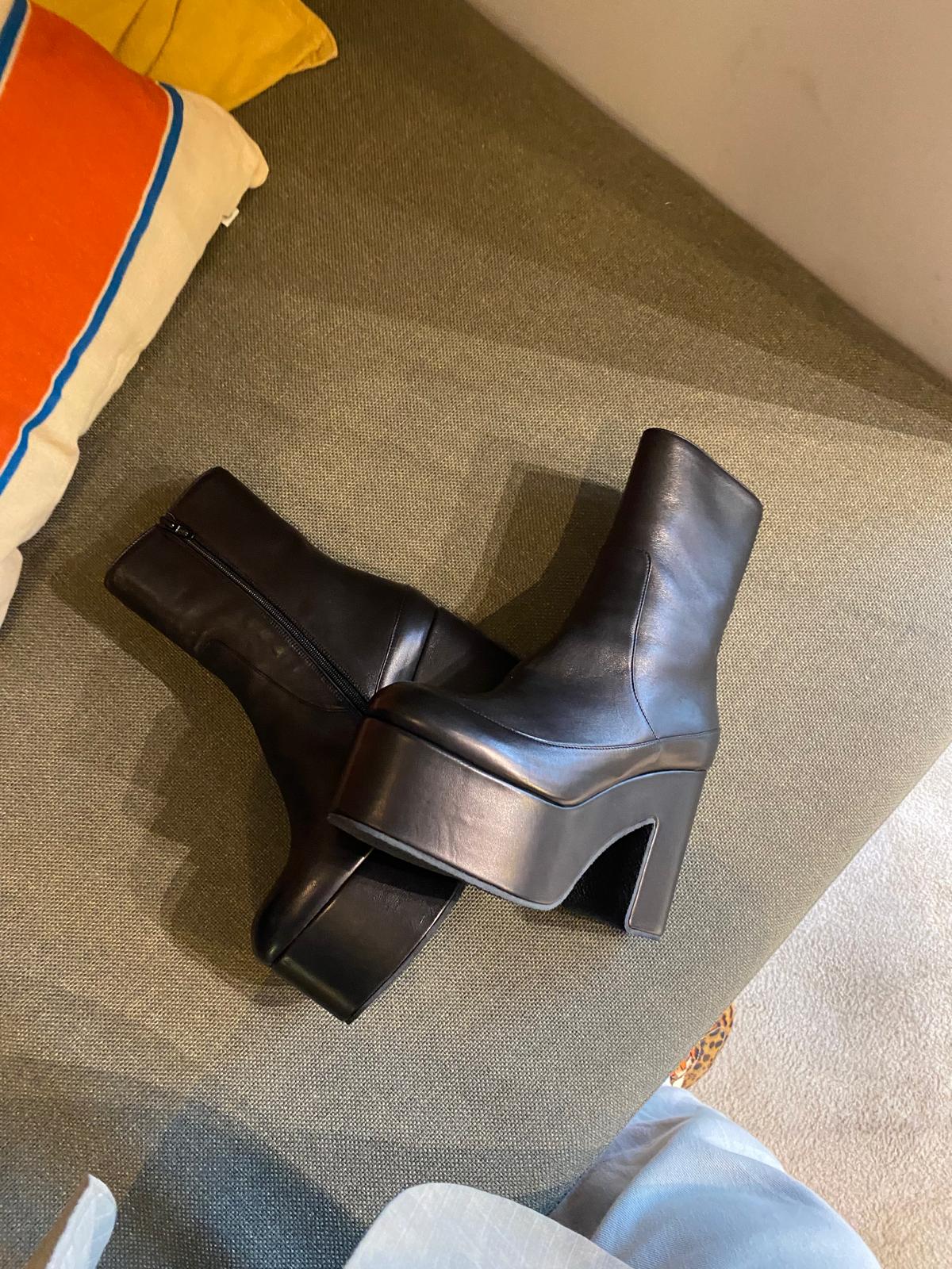 Dries Van Noten Leather platform ankle boots
