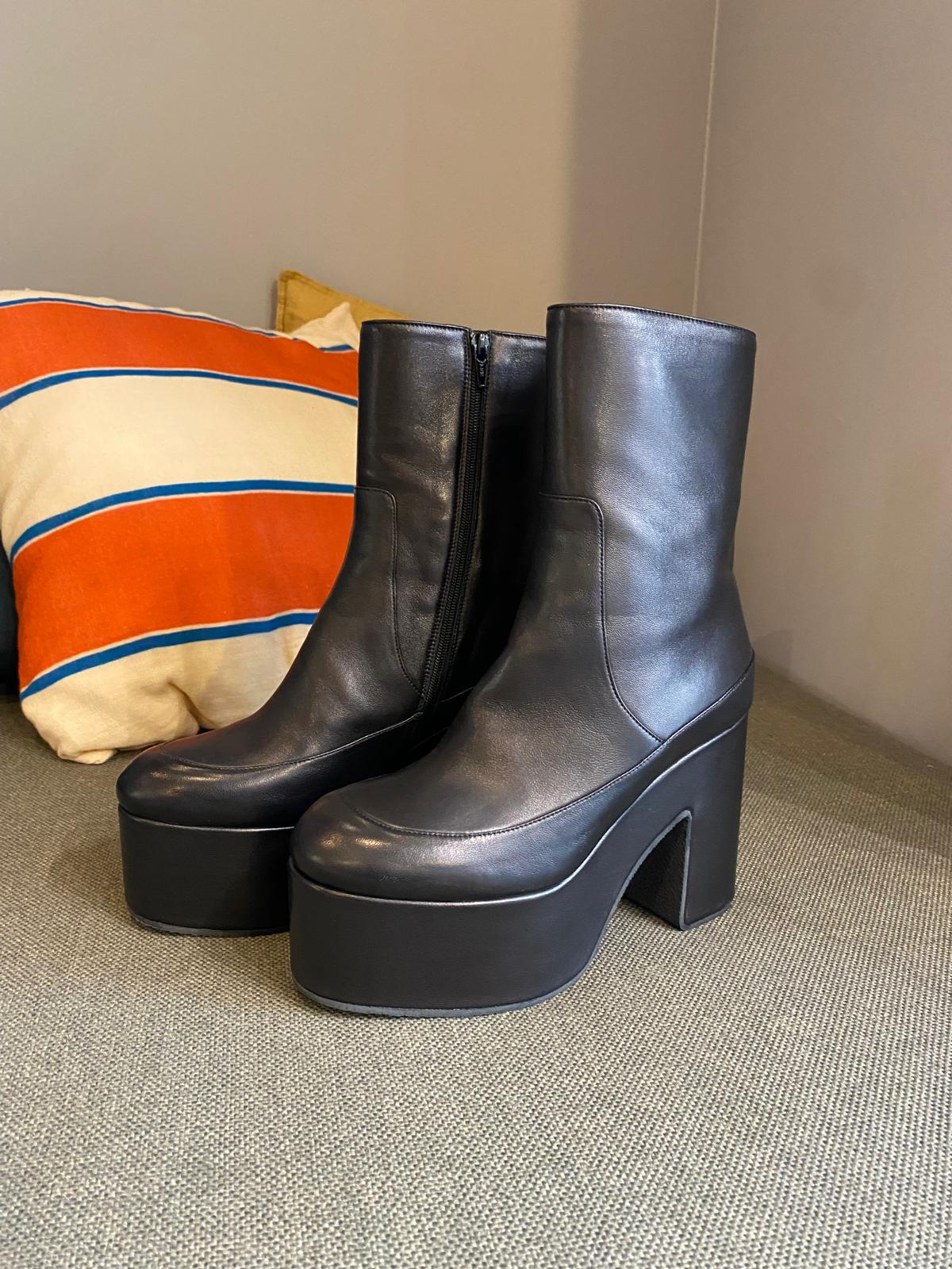 Dries Van Noten Leather platform ankle boots