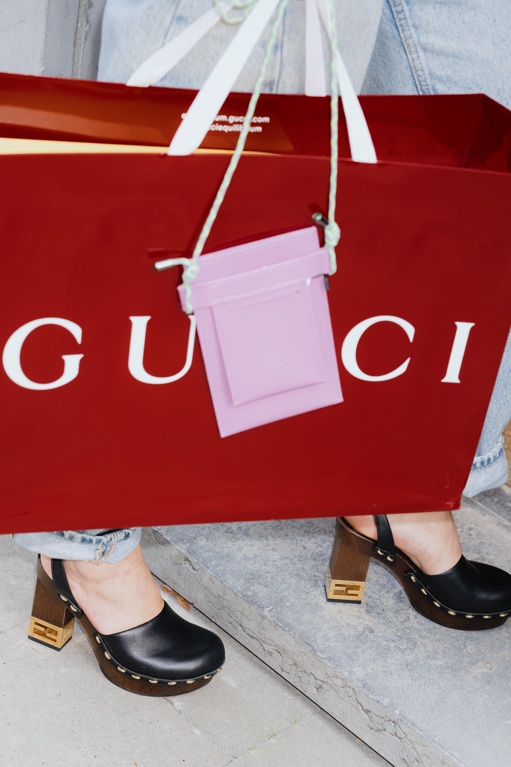 Fendi Baguette Leather Sandals