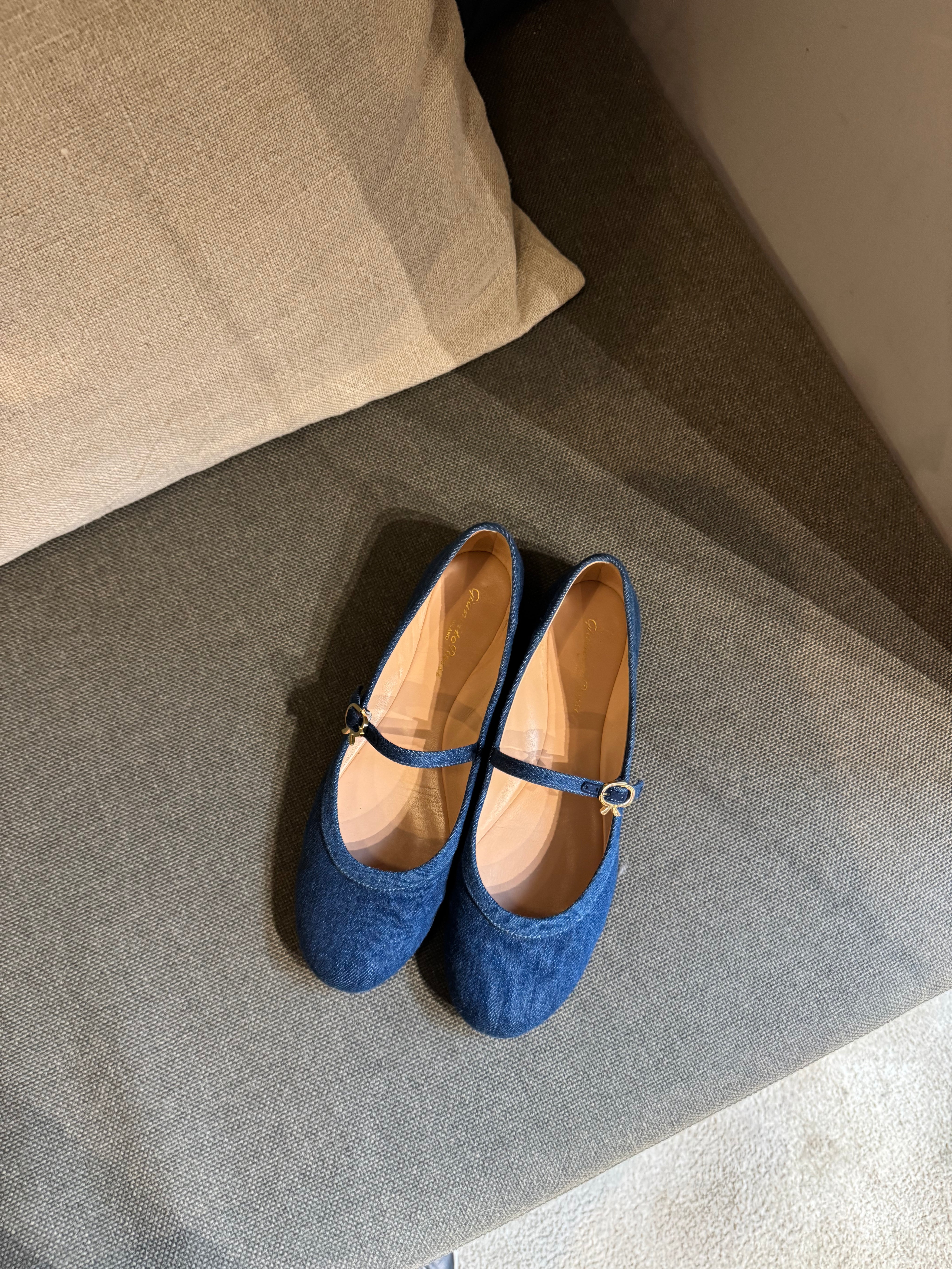 Gianvito Rossi Denim Ballerinas