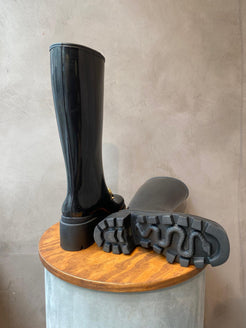 Gucci Black Rubber Horsebit Rain Boots