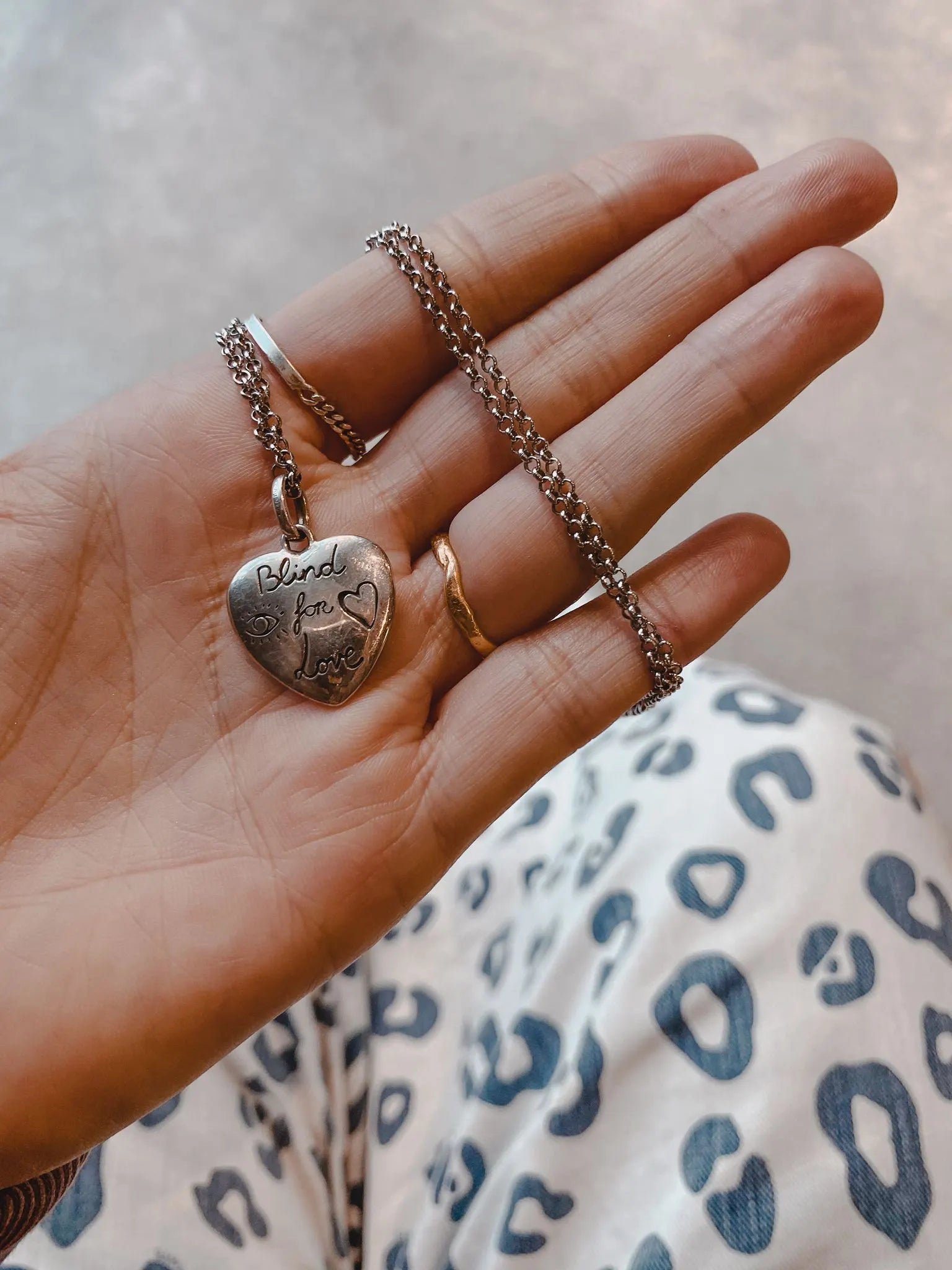 Gucci 'Blind for Love' Silver Heart Pendant Necklace Gucci 'Blind for Love' Silver Heart Pendant Necklace
