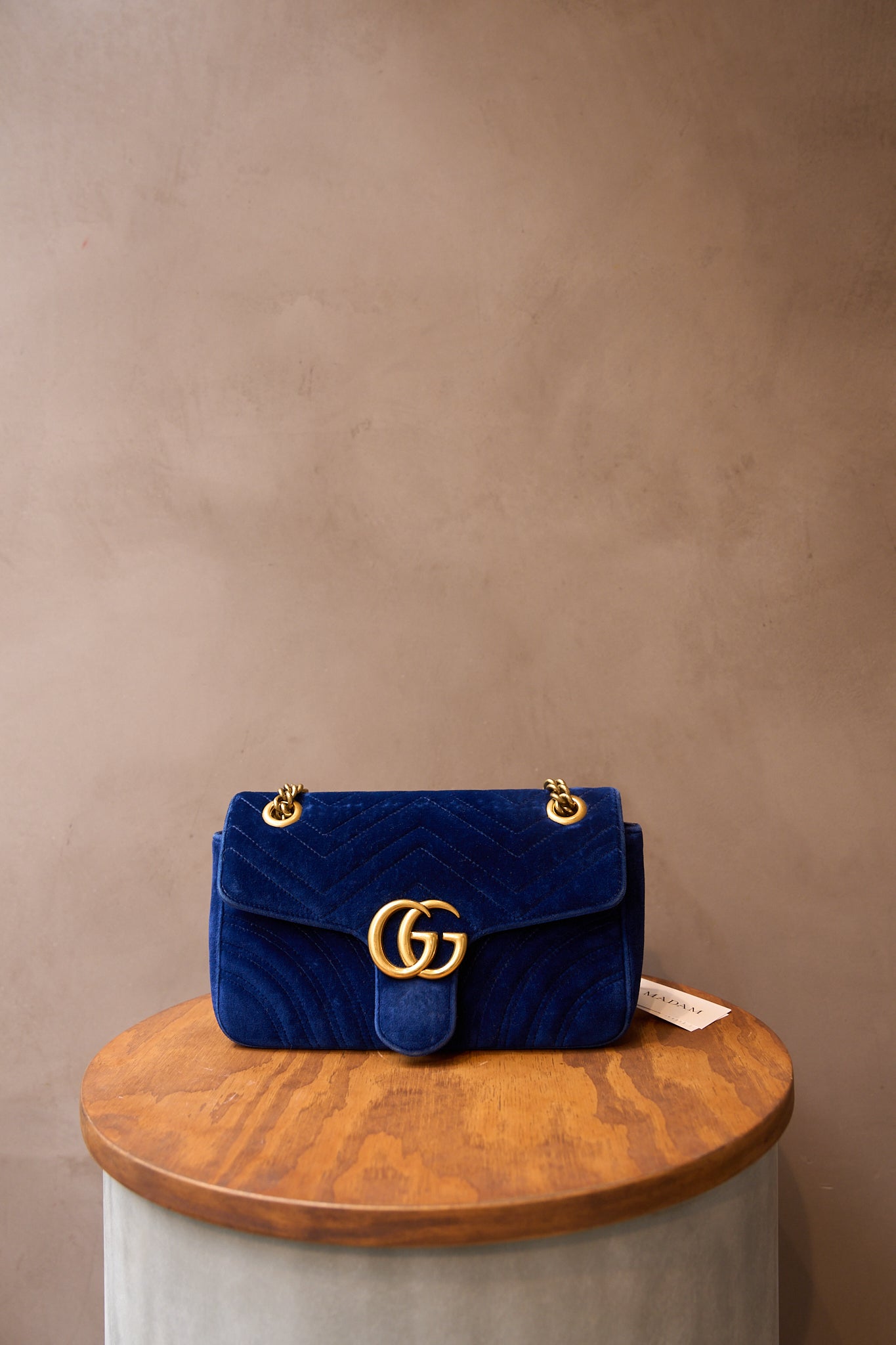Gucci Blue Velvet GG Marmont Small Bag
