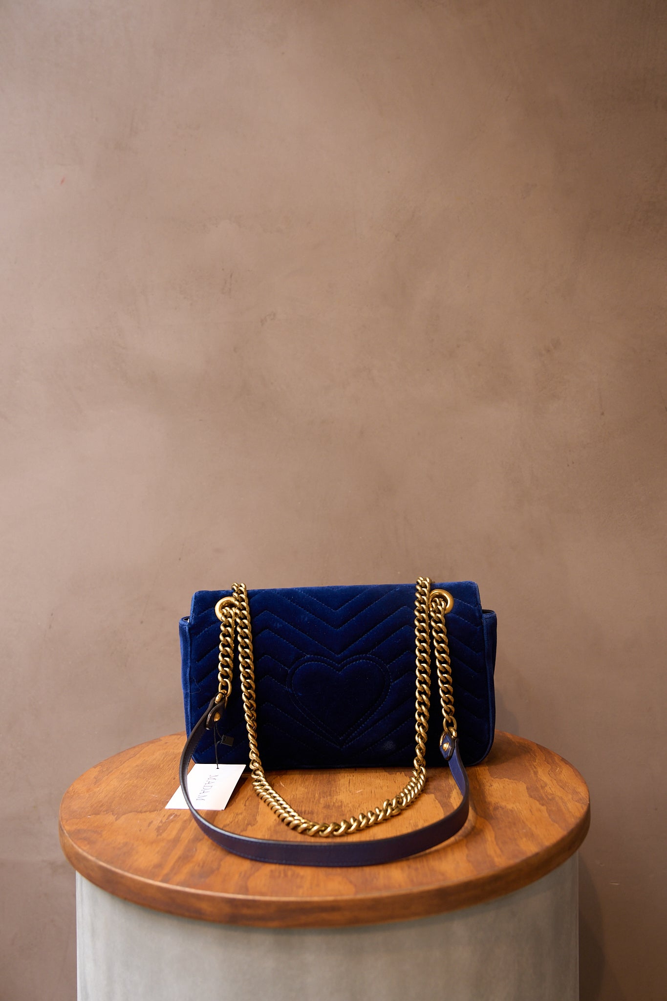 Gucci Blue Velvet GG Marmont Small Bag
