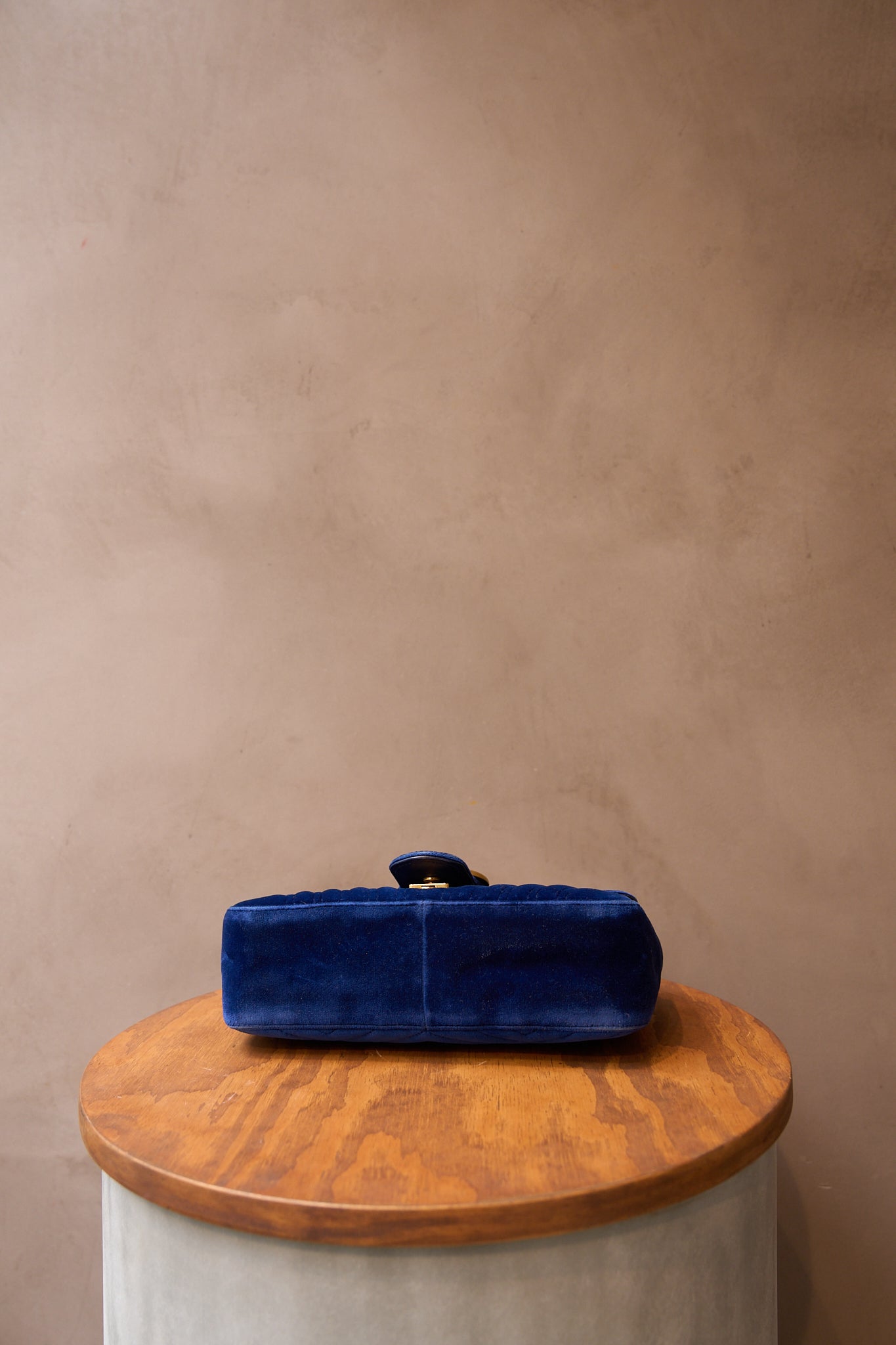Gucci Blue Velvet GG Marmont Small Bag