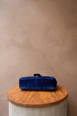 Gucci Blue Velvet GG Marmont Small Bag