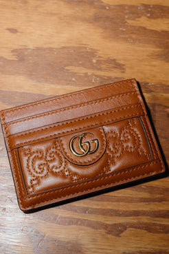 Gucci Embossed Camel Cardholder