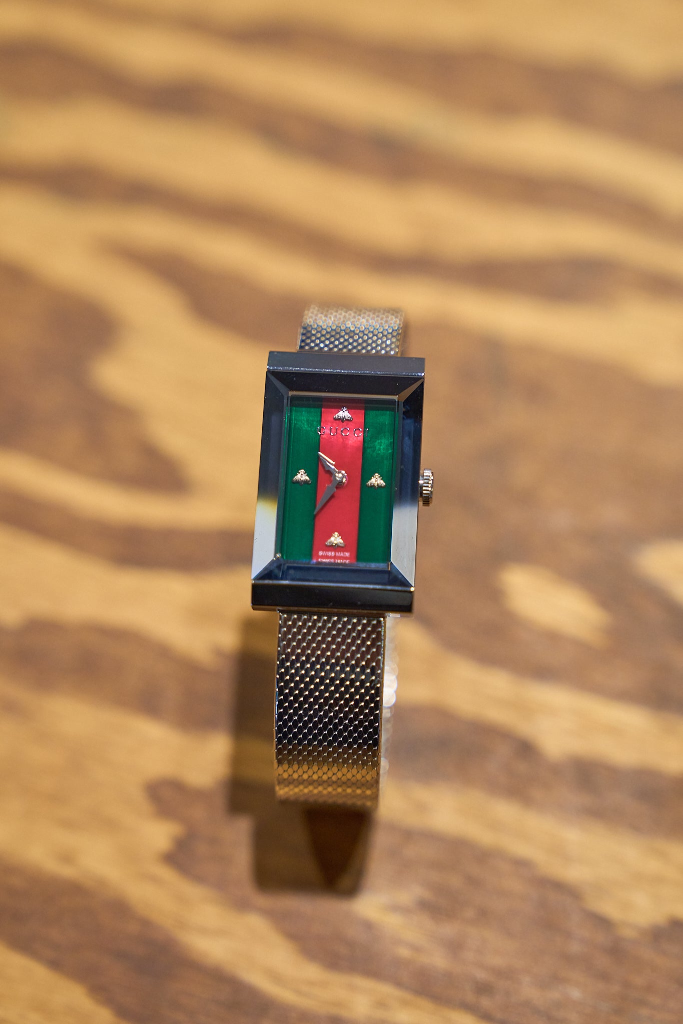 Gucci G-Frame Steel & Red/Green Watch