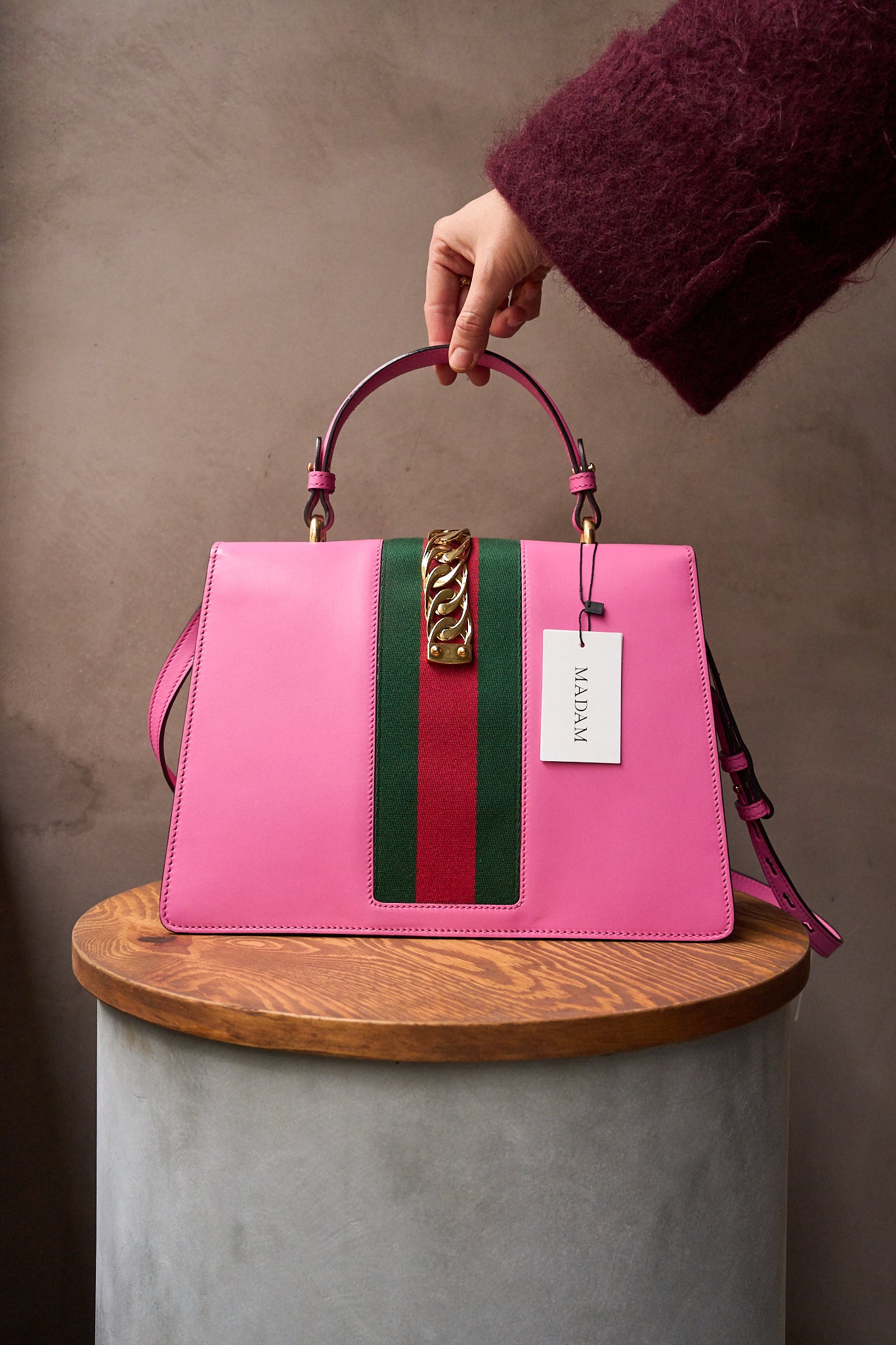 GUCCI シルヴィ バッグ GUCCI Satin Crystal MINI SYLVIE Web Bag 3-Way Top Handle Shoulder