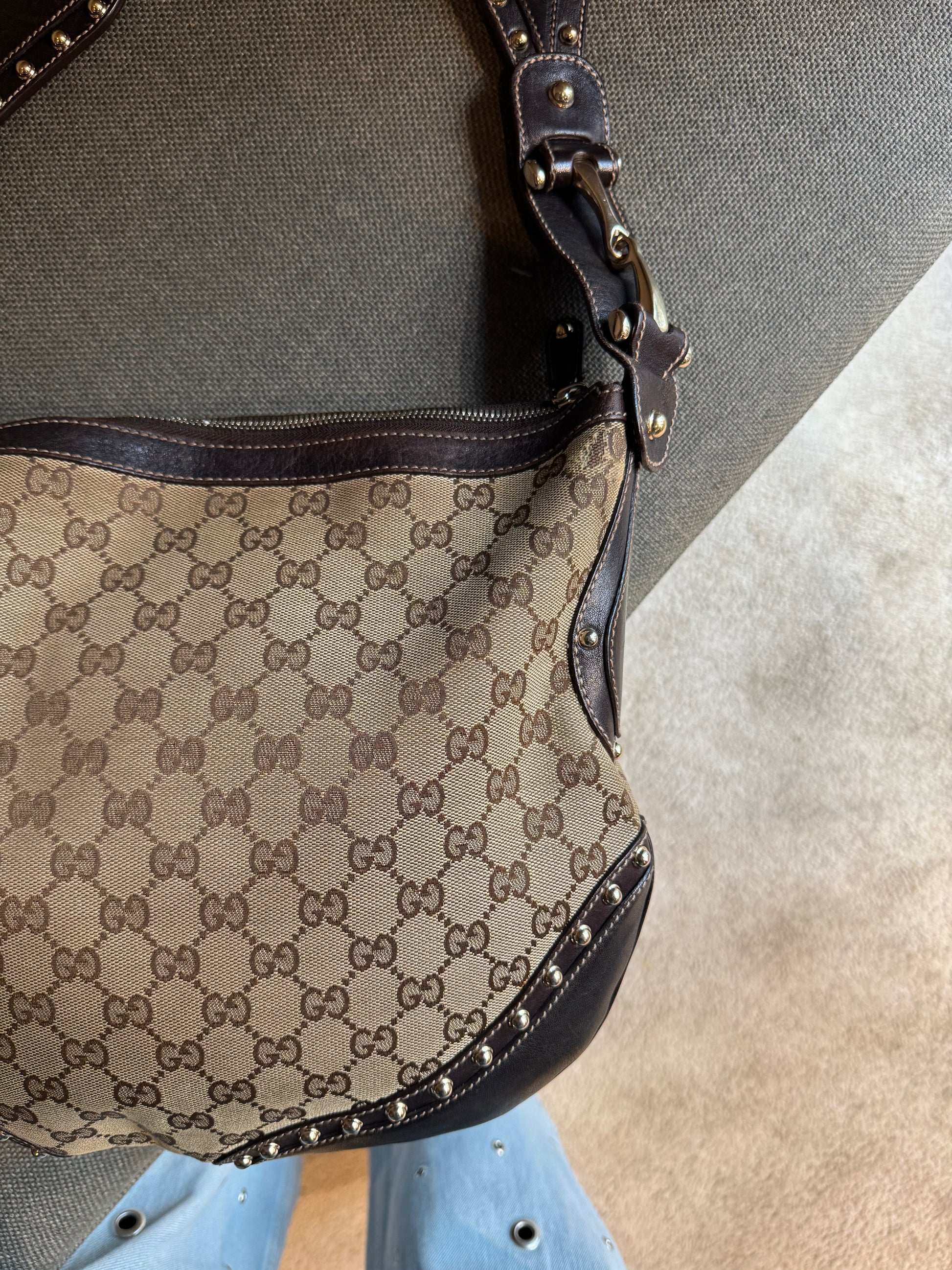 Gucci Grommet Webby Shoulder Bag