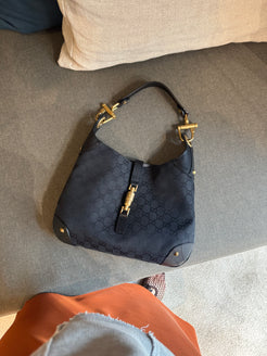 Gucci Jackie Black Monogram Bag