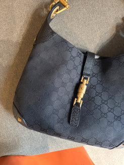Gucci Jackie Black Monogram Bag