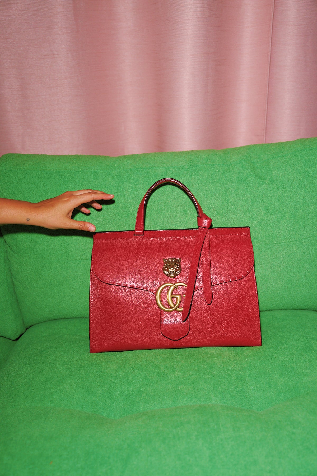 Gucci Marmont Animalier Top Handle