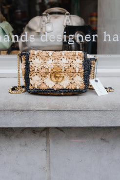 Gucci Marmont Raffia Crossbody Bag