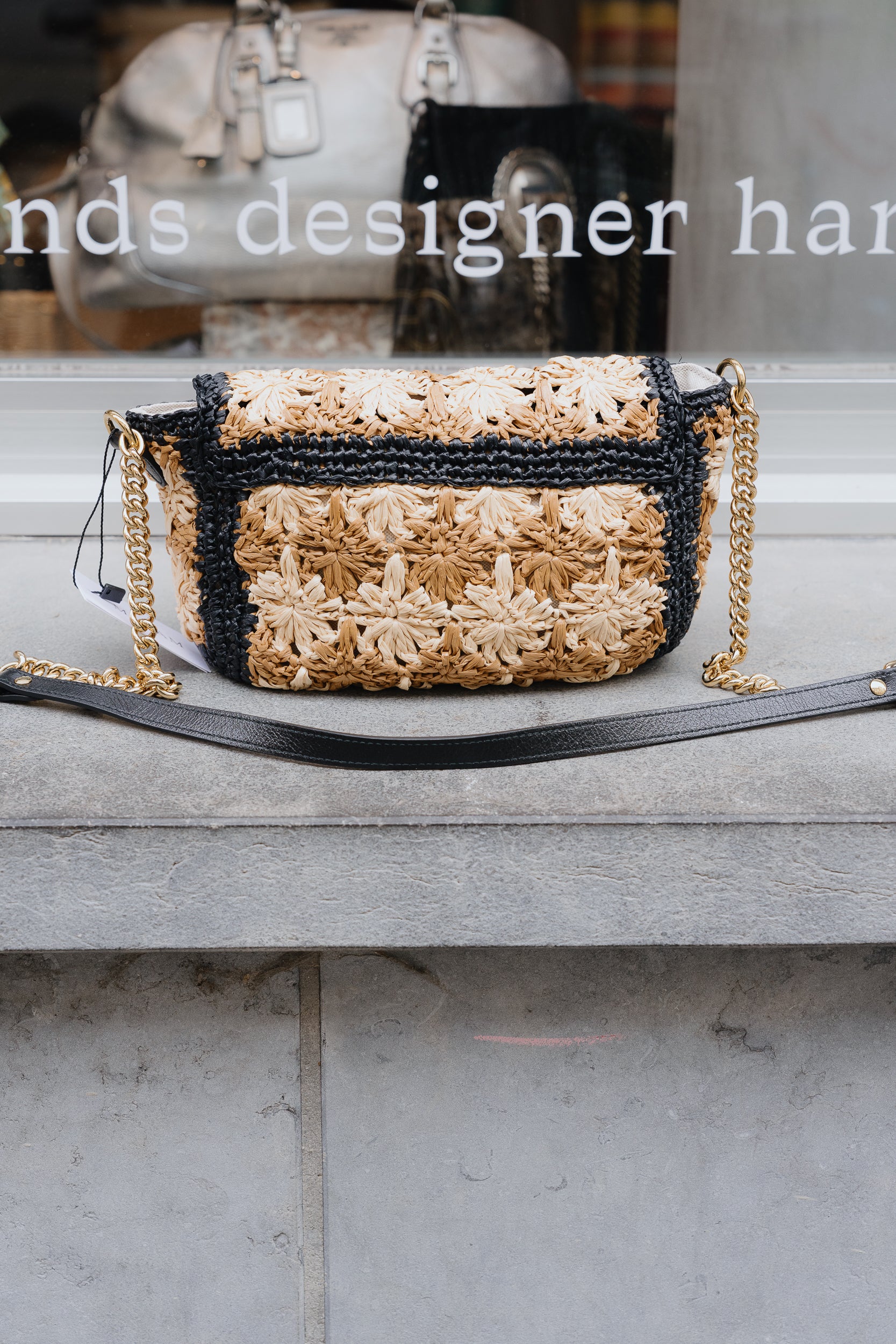 Gucci Marmont Raffia Crossbody Bag