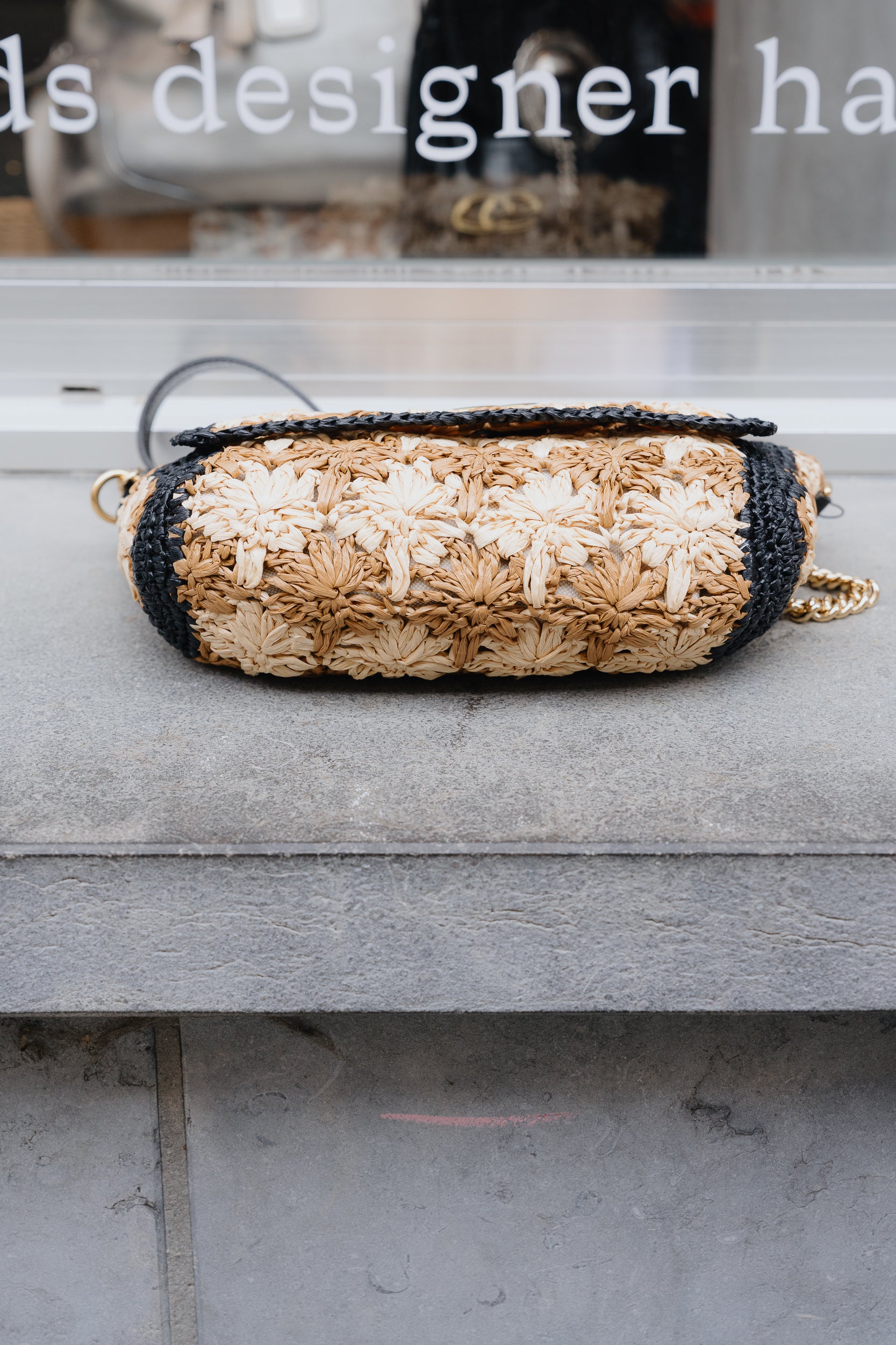 Gucci Marmont Raffia Crossbody Bag