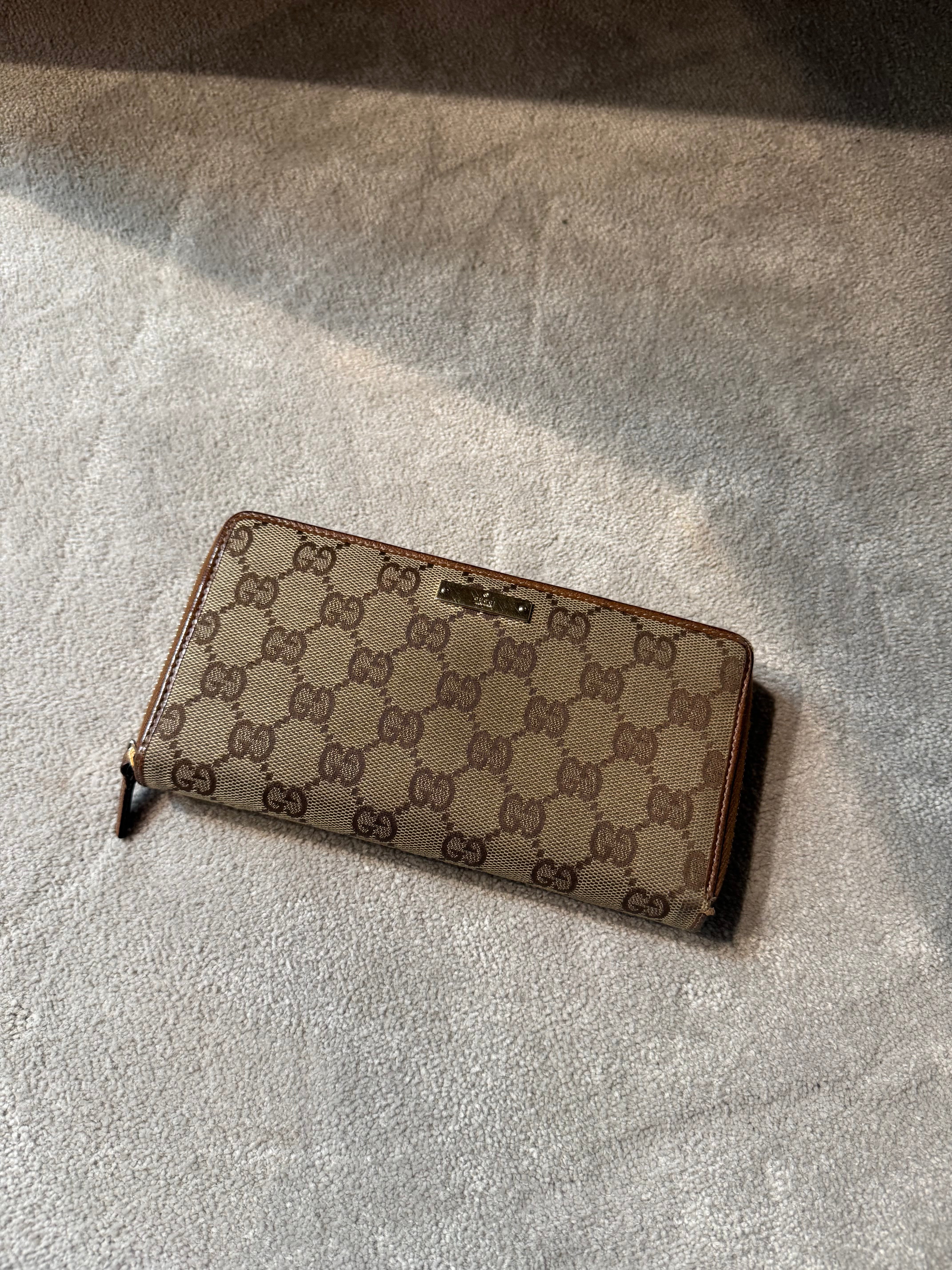 Gucci Monogram Canvas Zip Wallet