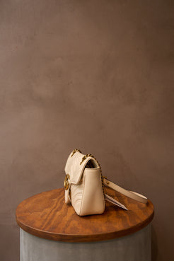 Gucci White GG Marmont Small Bag