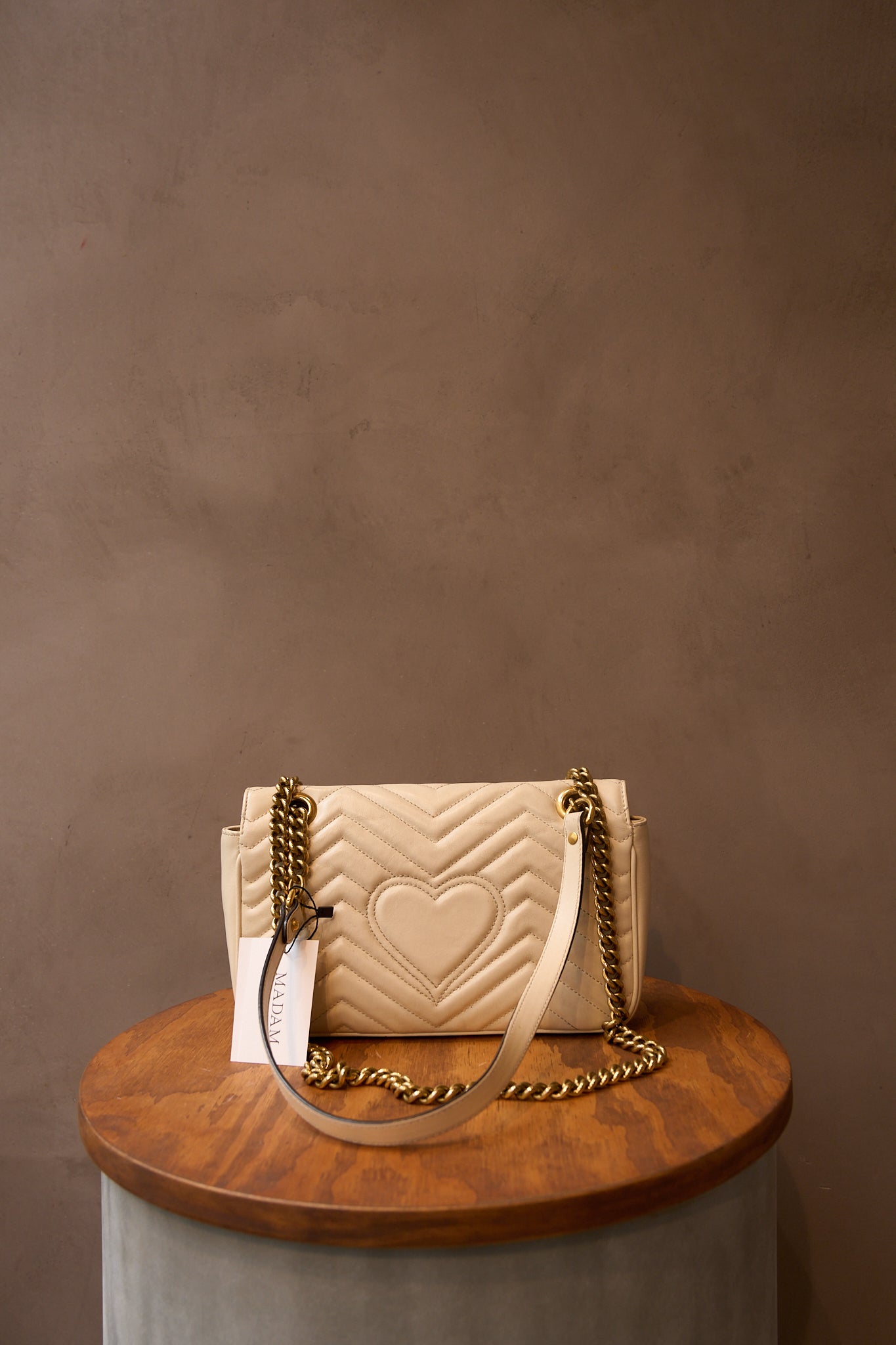 Gucci White GG Marmont Small Bag