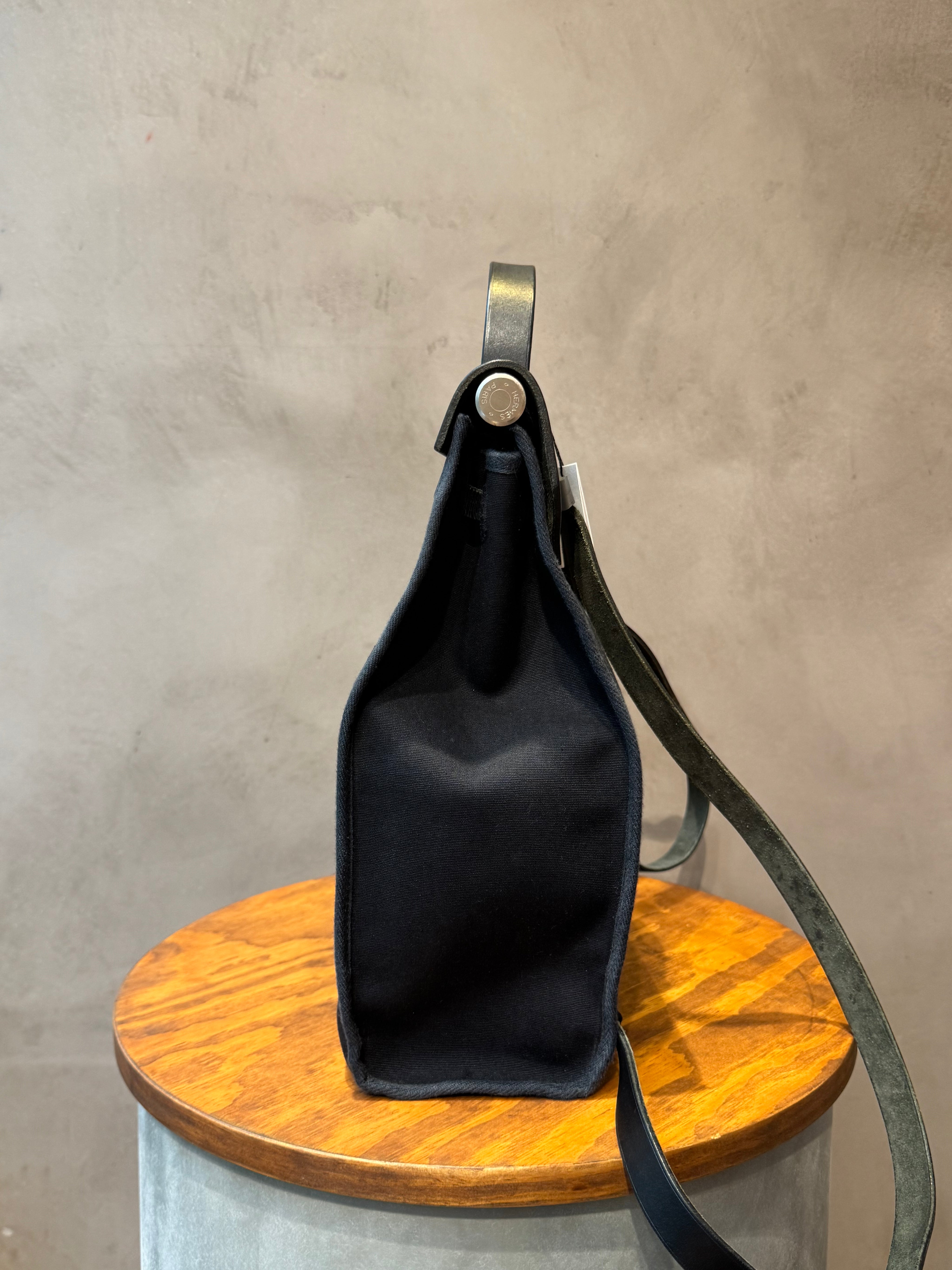 Hermès Black Herbag Backpack