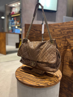 Chanel Brown Caviar Leather Large Shiva Flap Bag