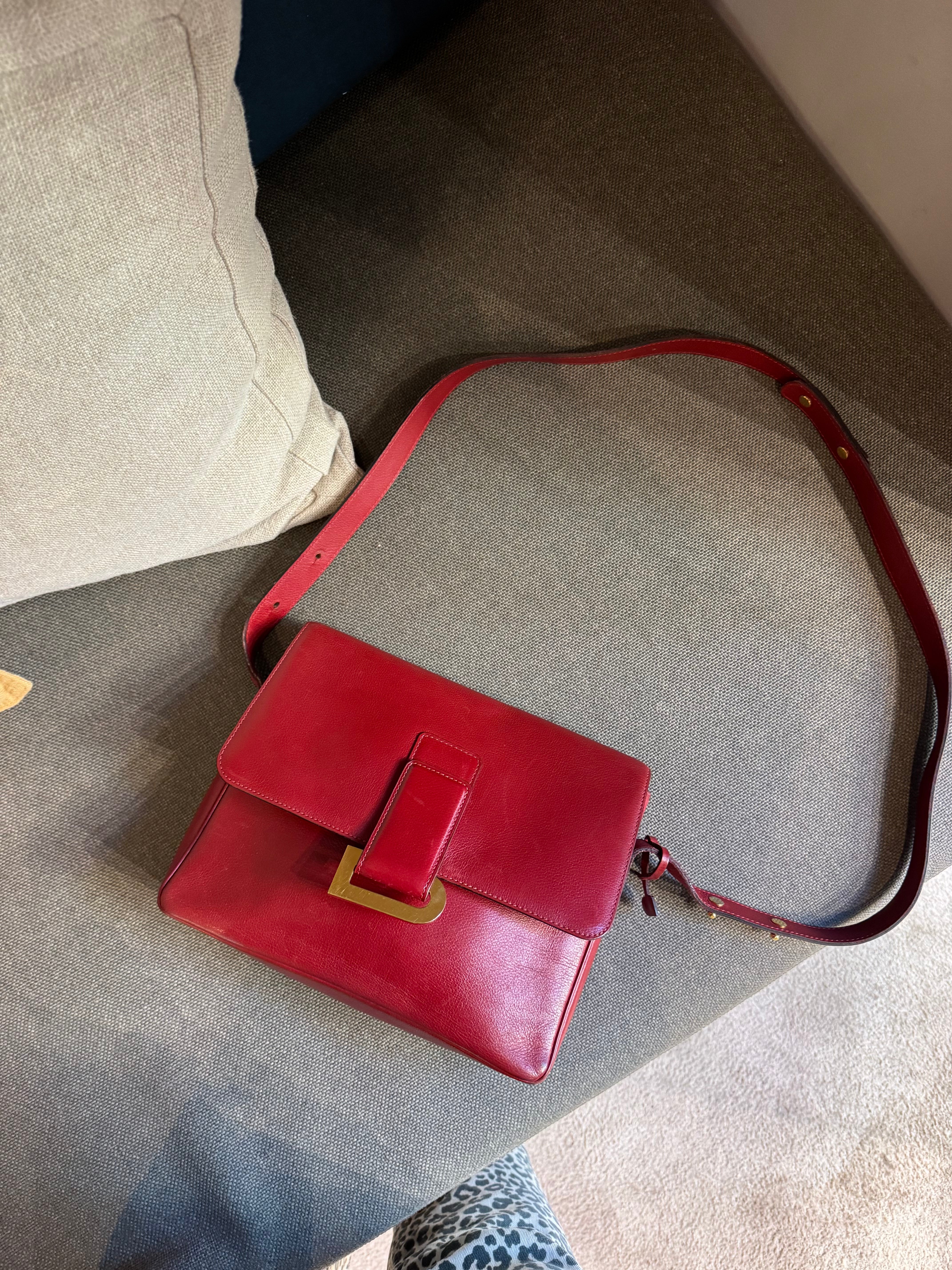 Delvaux Poirier Bag in Deep Red